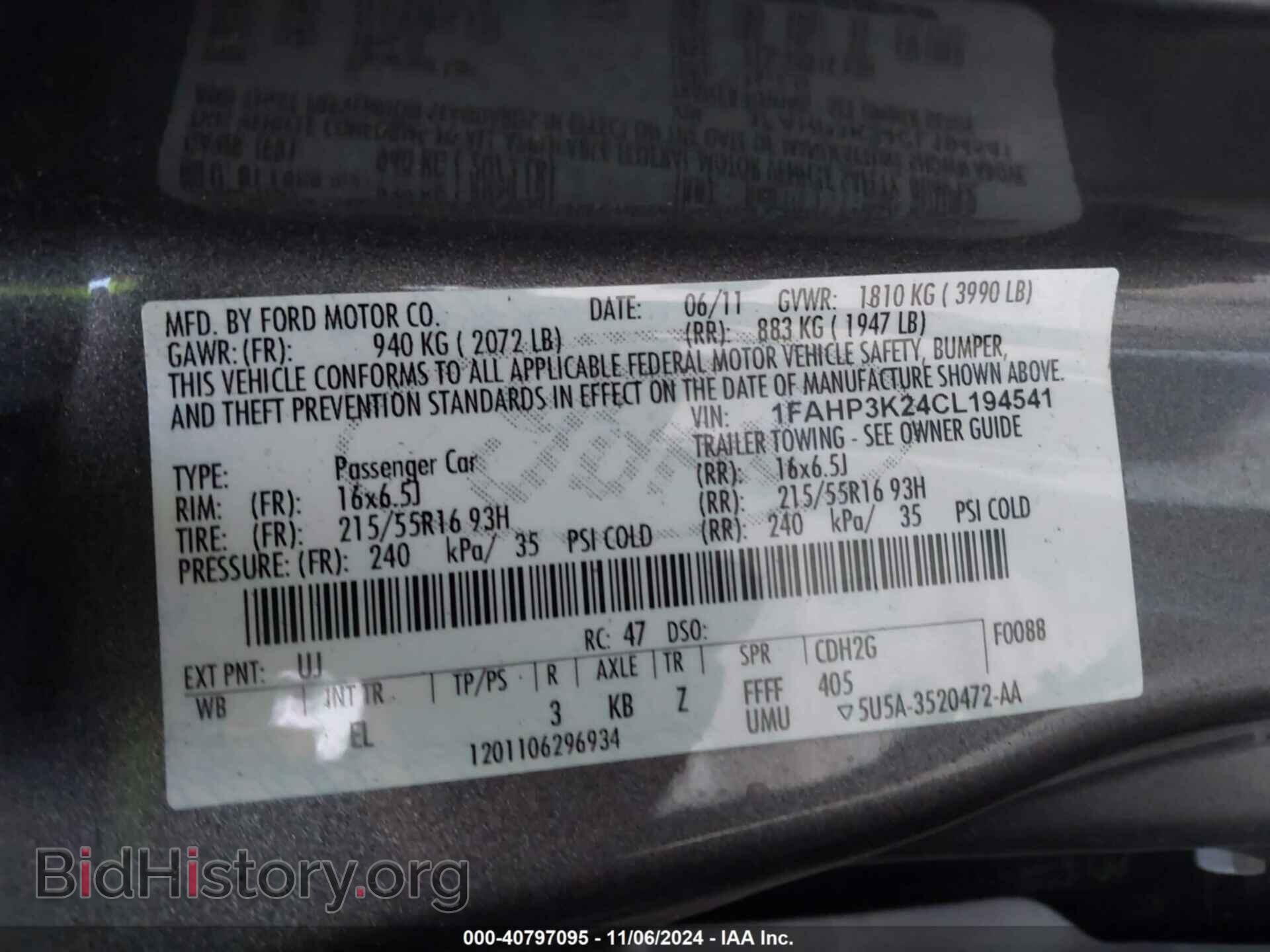 2012 FORD FOCUS - VIN: 1FAHP3K24CL194541 - Фото 9