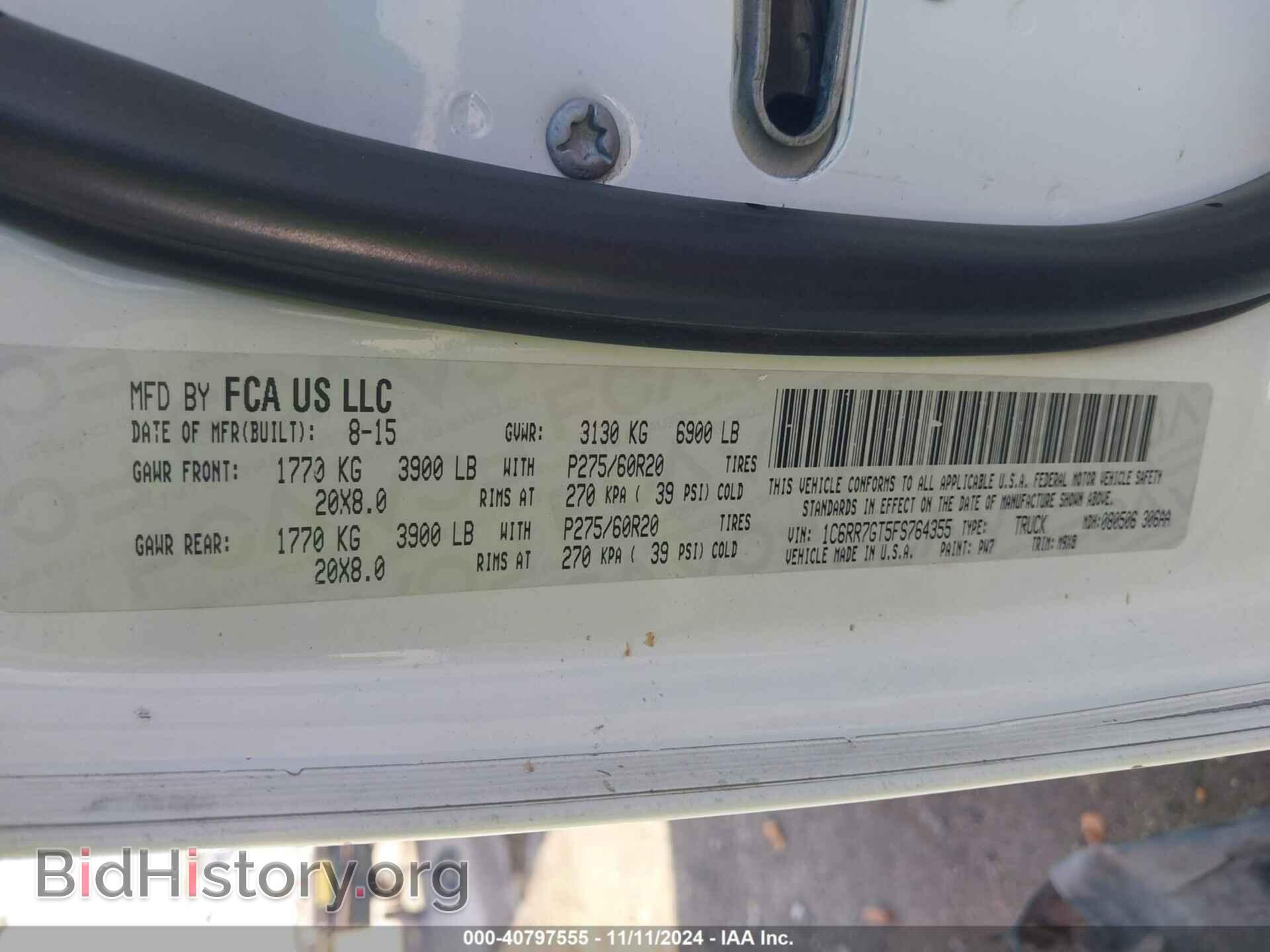2015 RAM 1500 - VIN: 1C6RR7GT5FS764355 - Фото 9