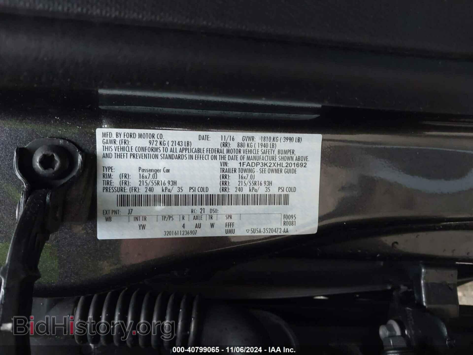 2017 FORD FOCUS - VIN: 1FADP3K2XHL201692 - Фото 9