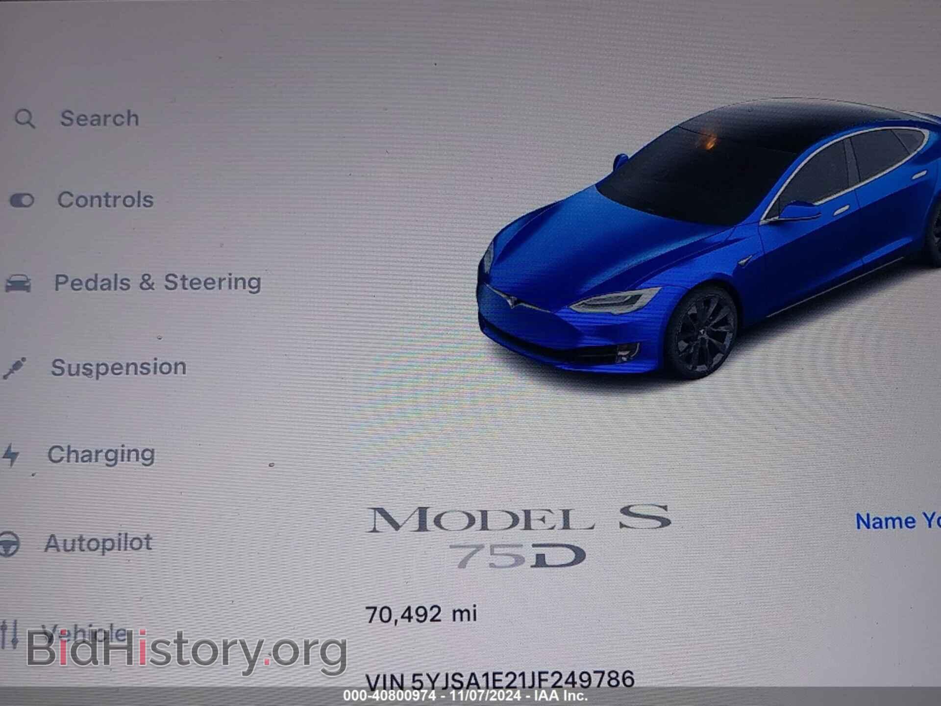 2018 TESLA MODEL S - VIN: 5YJSA1E21JF249786 - Фото 7