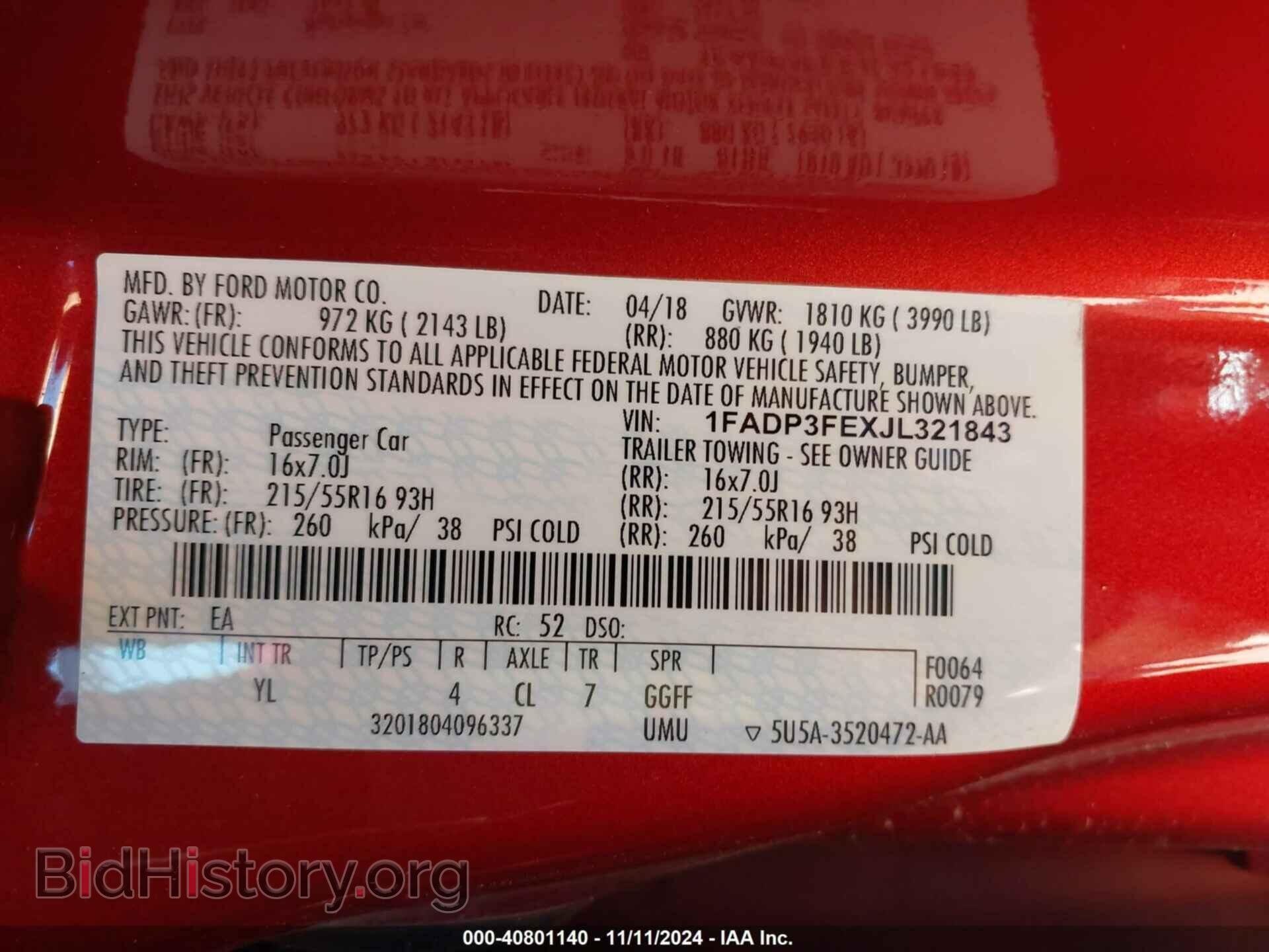 2018 FORD FOCUS - VIN: 1FADP3FEXJL321843 - Photo 9