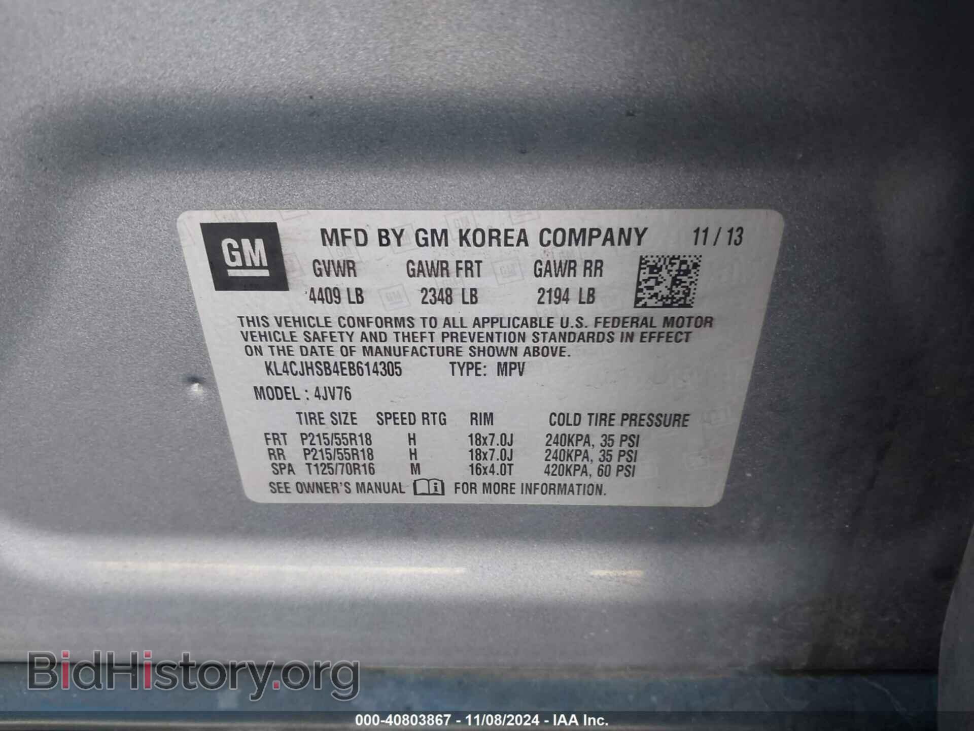 2014 BUICK ENCORE - VIN: KL4CJHSB4EB614305 - Photo 9