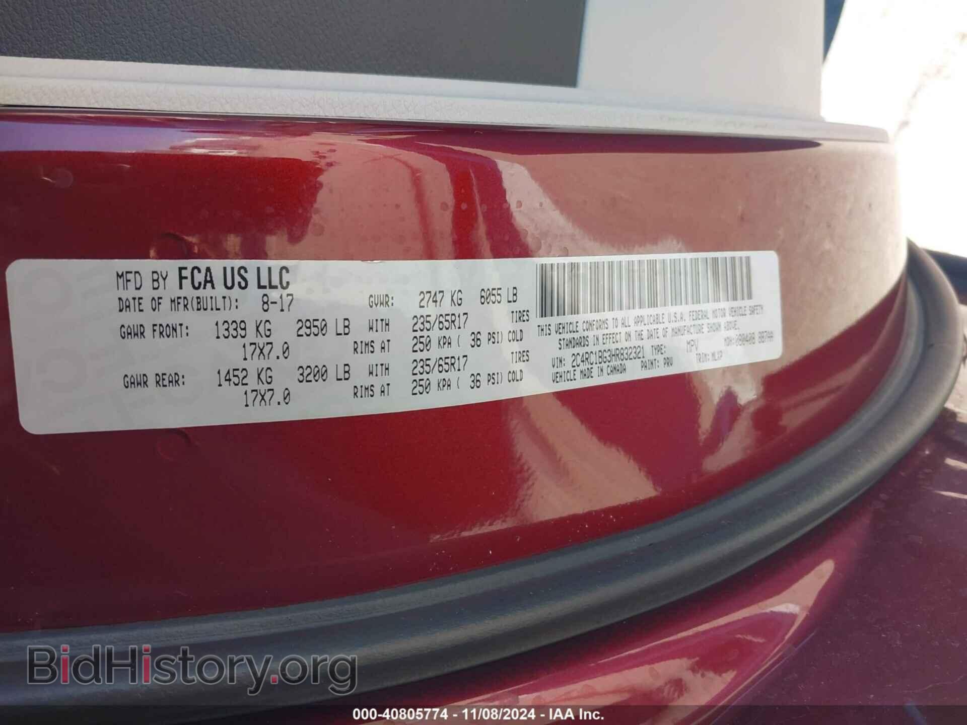 2017 CHRYSLER PACIFICA - VIN: 2C4RC1BG3HR832321 - Photo 9