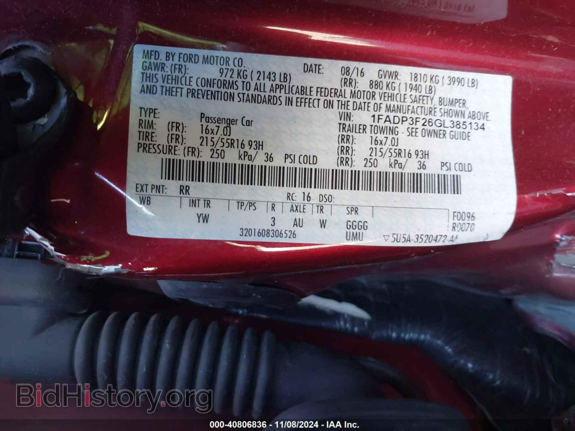 2016 FORD FOCUS - VIN: 1FADP3F26GL385134 - Фото 9