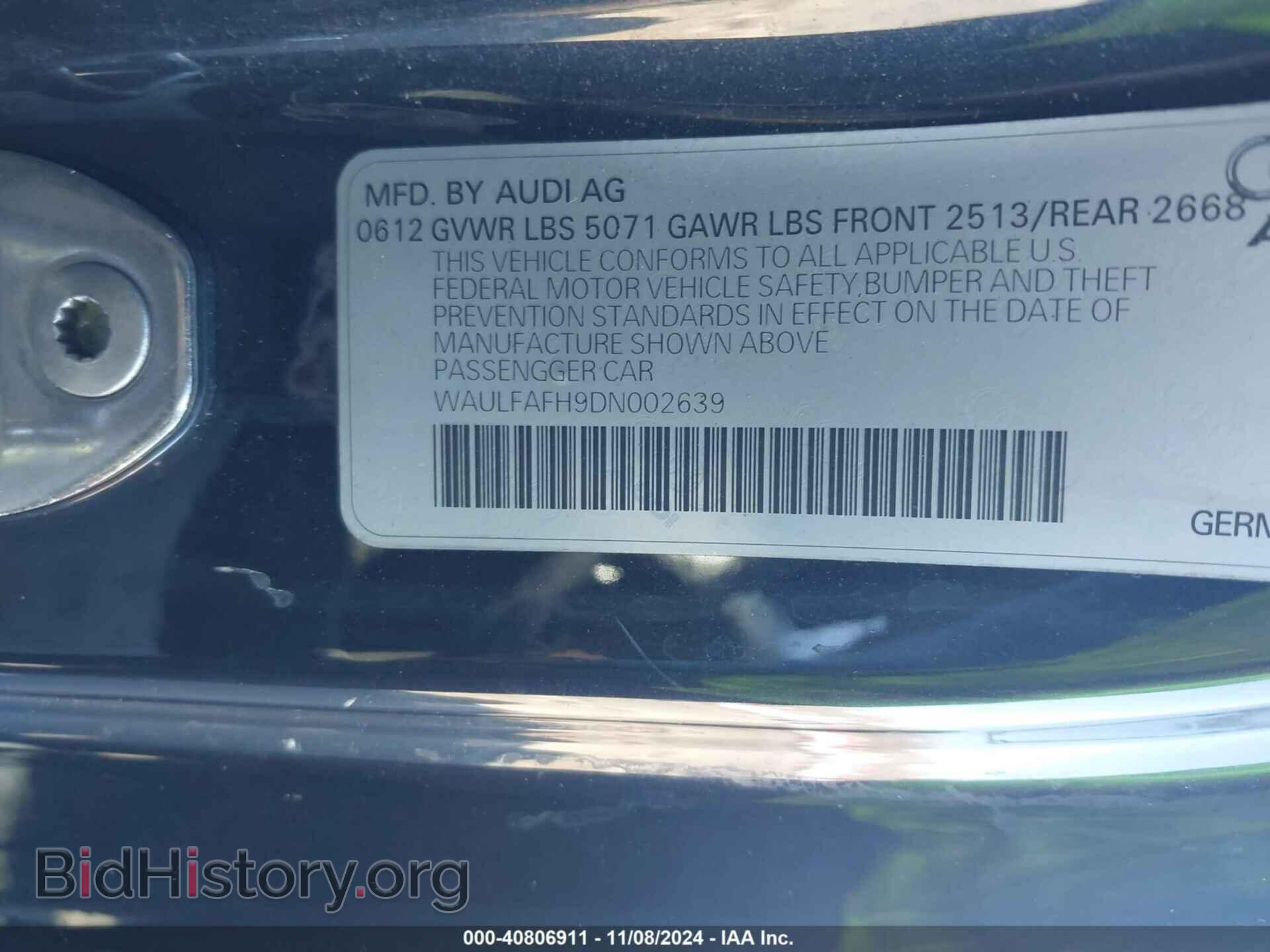 2013 AUDI A5 - VIN: WAULFAFH9DN002639 - Фото 9