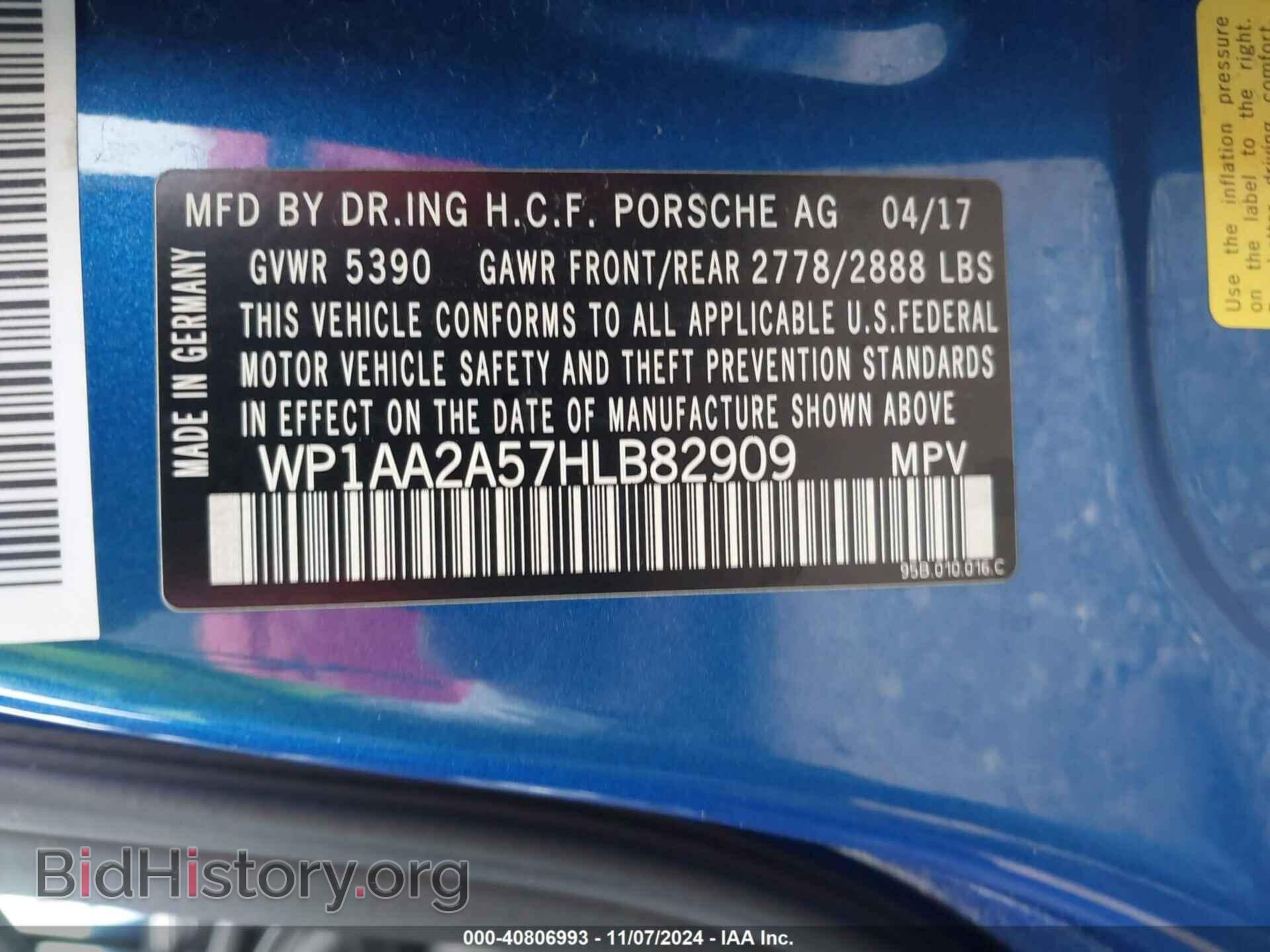2017 PORSCHE MACAN - VIN: WP1AA2A57HLB82909 - Photo 9