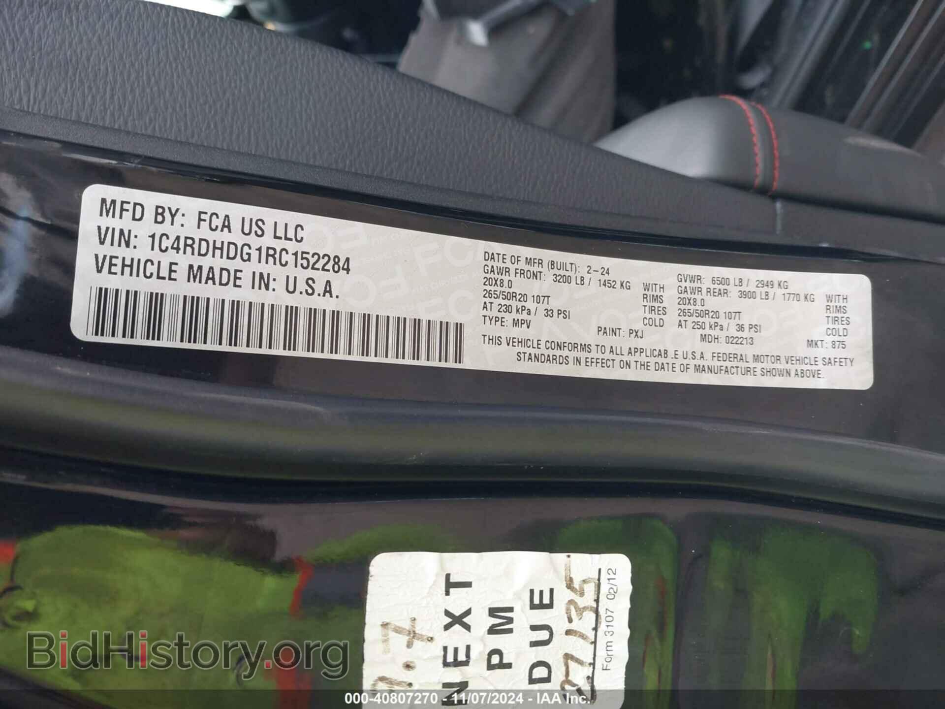 2024 DODGE DURANGO - VIN: 1C4RDHDG1RC152284 - Photo 9