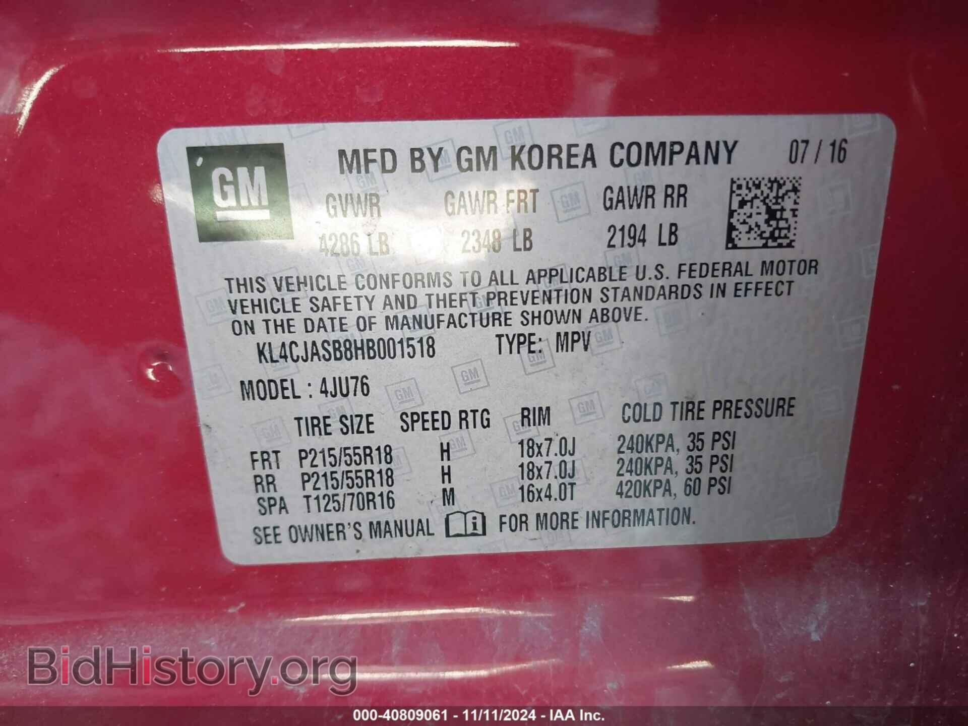 2017 BUICK ENCORE - VIN: KL4CJASB8HB001518 - Photo 9