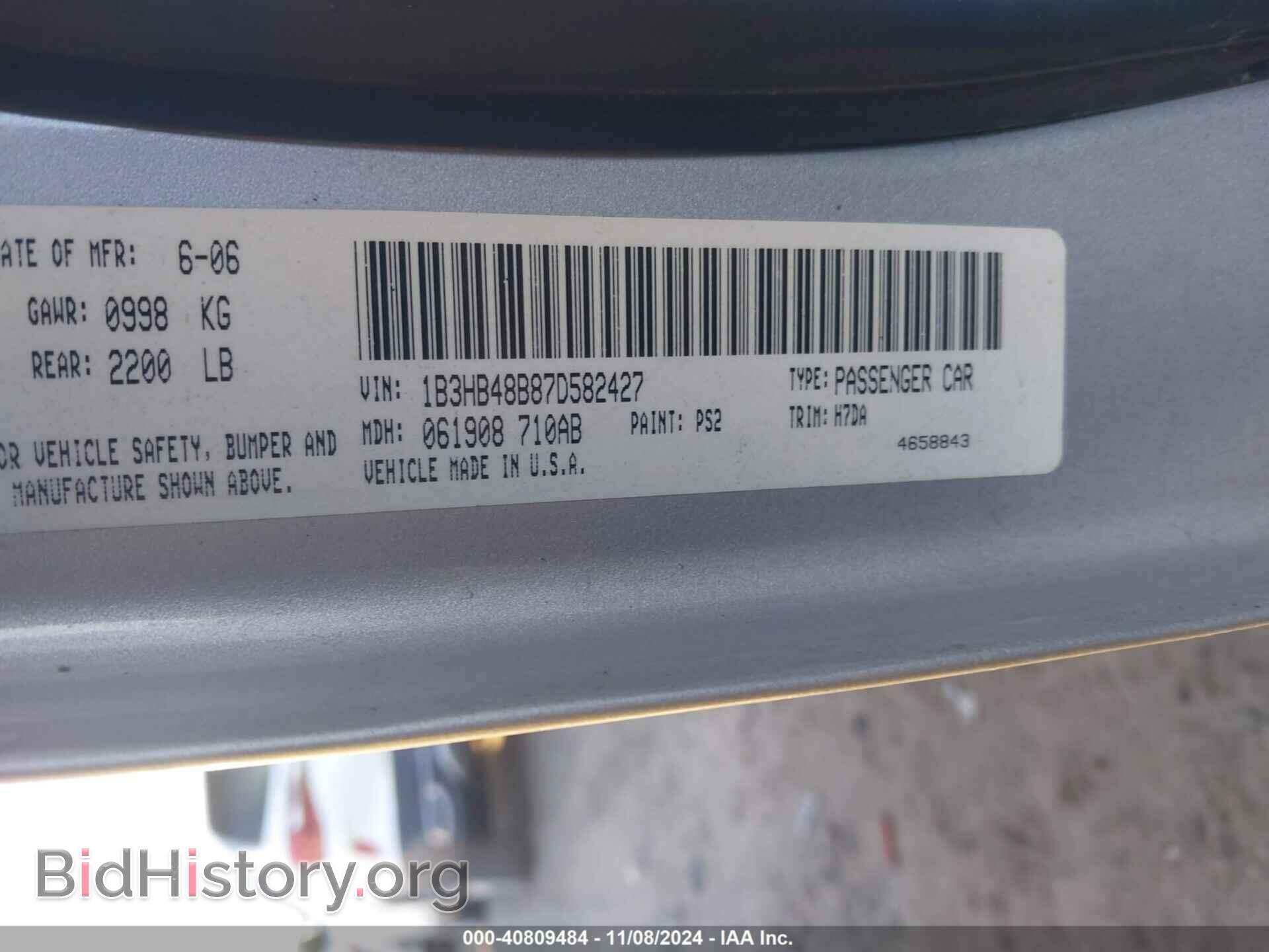 2007 DODGE CALIBER - VIN: 1B3HB48B87D582427 - Фото 9