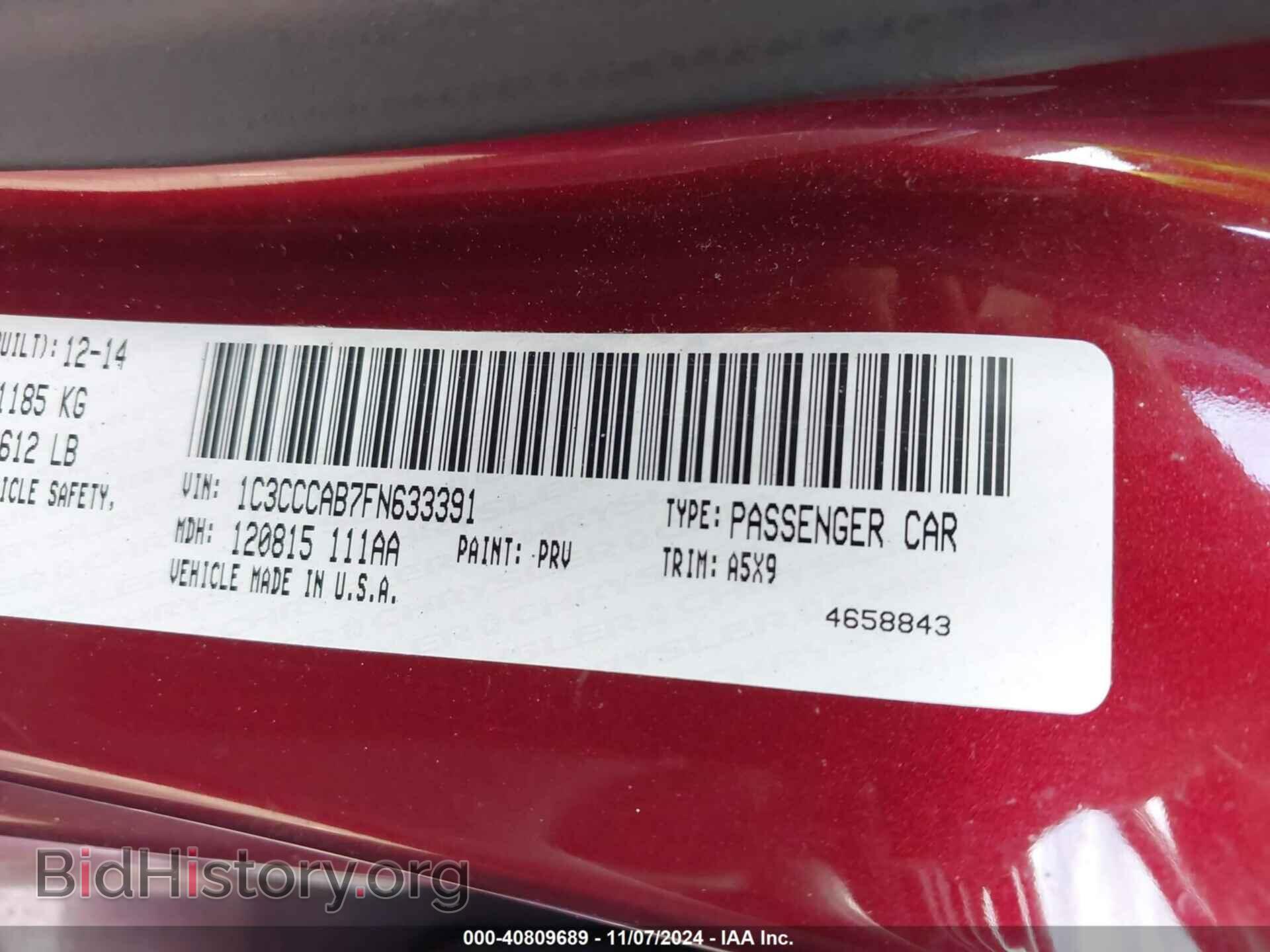 2015 CHRYSLER 200 - VIN: 1C3CCCAB7FN633391 - Фото 9