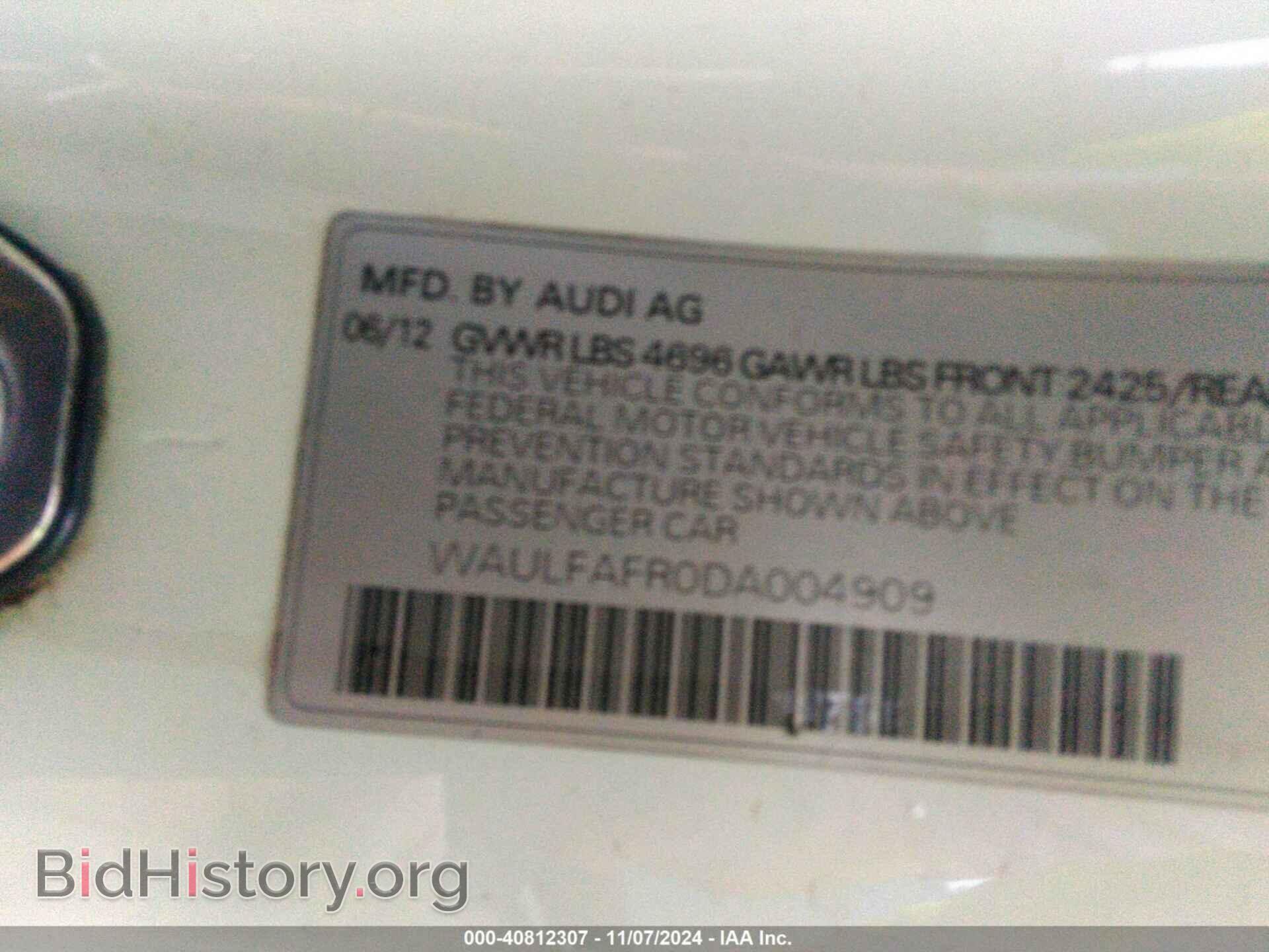 2013 AUDI A5 - VIN: WAULFAFR0DA004909 - Фото 9