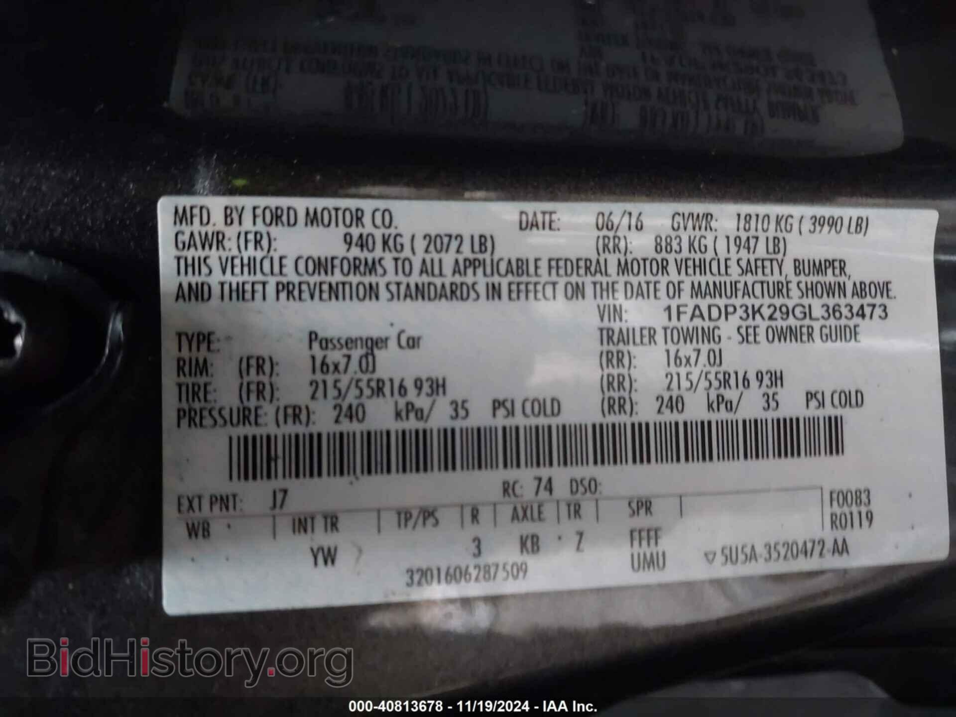 2016 FORD FOCUS - VIN: 1FADP3K29GL363473 - Photo 9