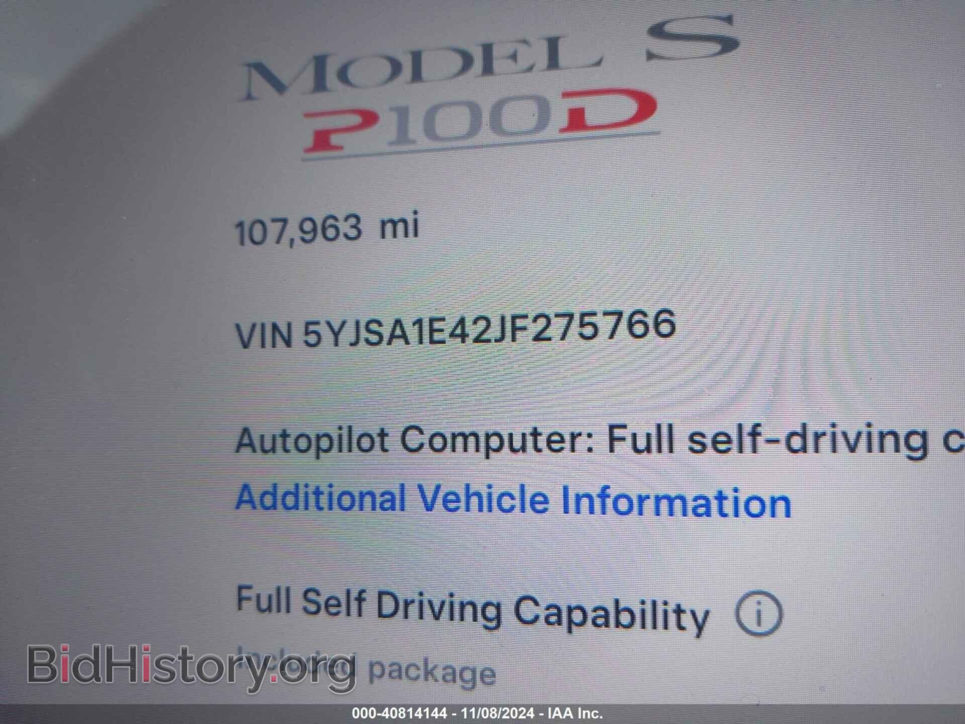 2018 TESLA MODEL S - VIN: 5YJSA1E42JF275766 - Photo 15