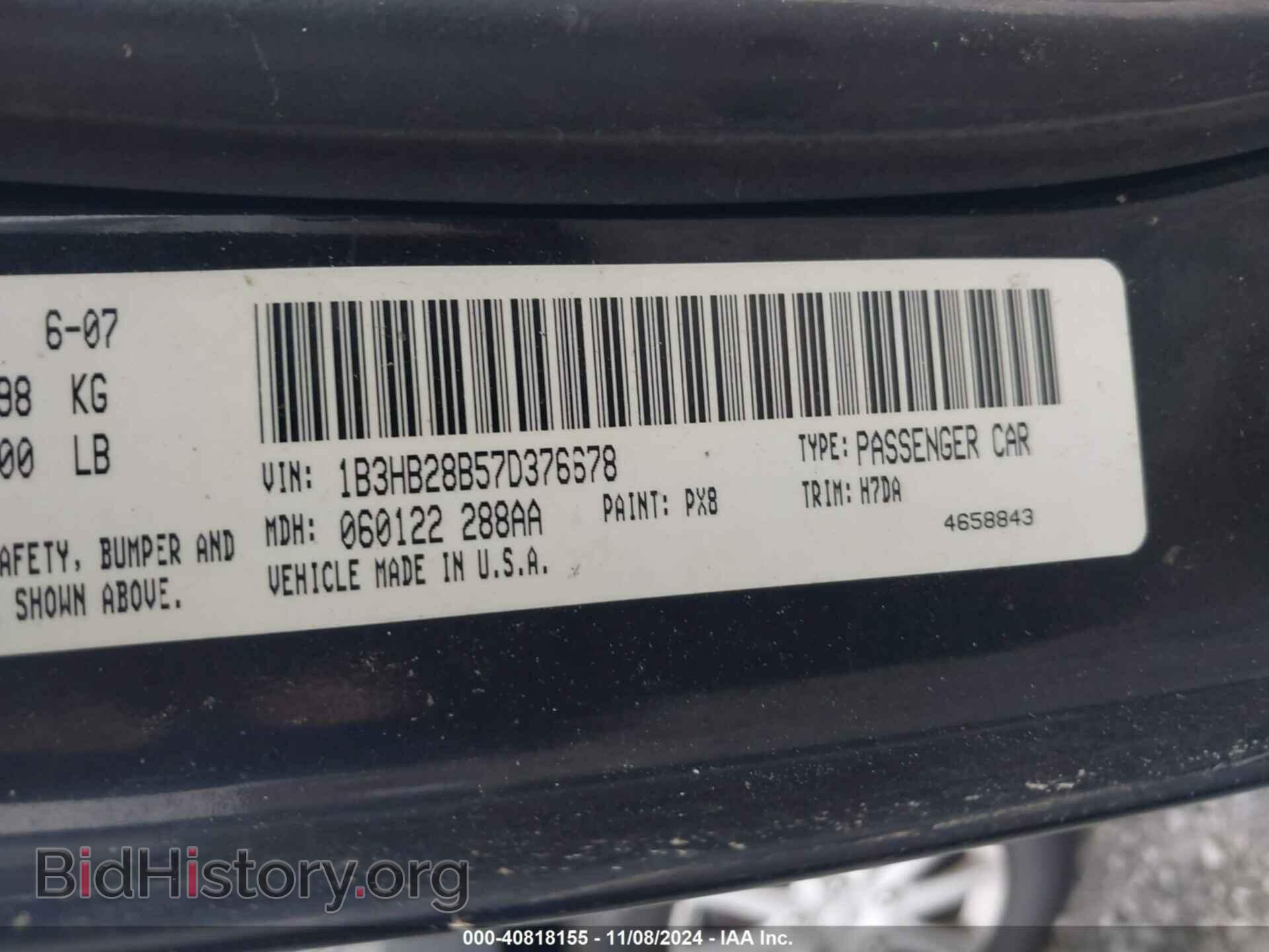 2007 DODGE CALIBER - VIN: 1B3HB28B57D376678 - Photo 9