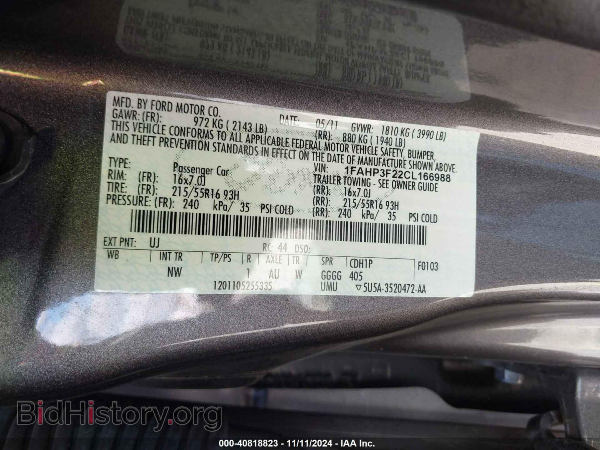2012 FORD FOCUS - VIN: 1FAHP3F22CL166988 - Photo 9