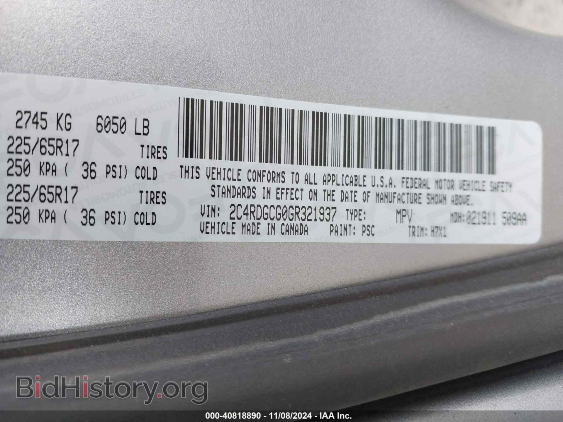 2016 DODGE GRAND CARAVAN - VIN: 2C4RDGCG0GR321937 - Фото 9