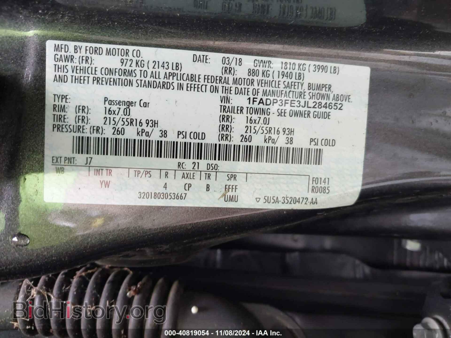 2018 FORD FOCUS - VIN: 1FADP3FE3JL284652 - Фото 9