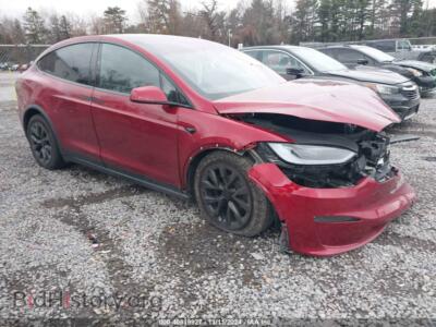 2023 Tesla MODEL X Dual Motor All-Wheel Drive/Standard Range, red — VIN 7SAXCAE58PF415243, IAAI