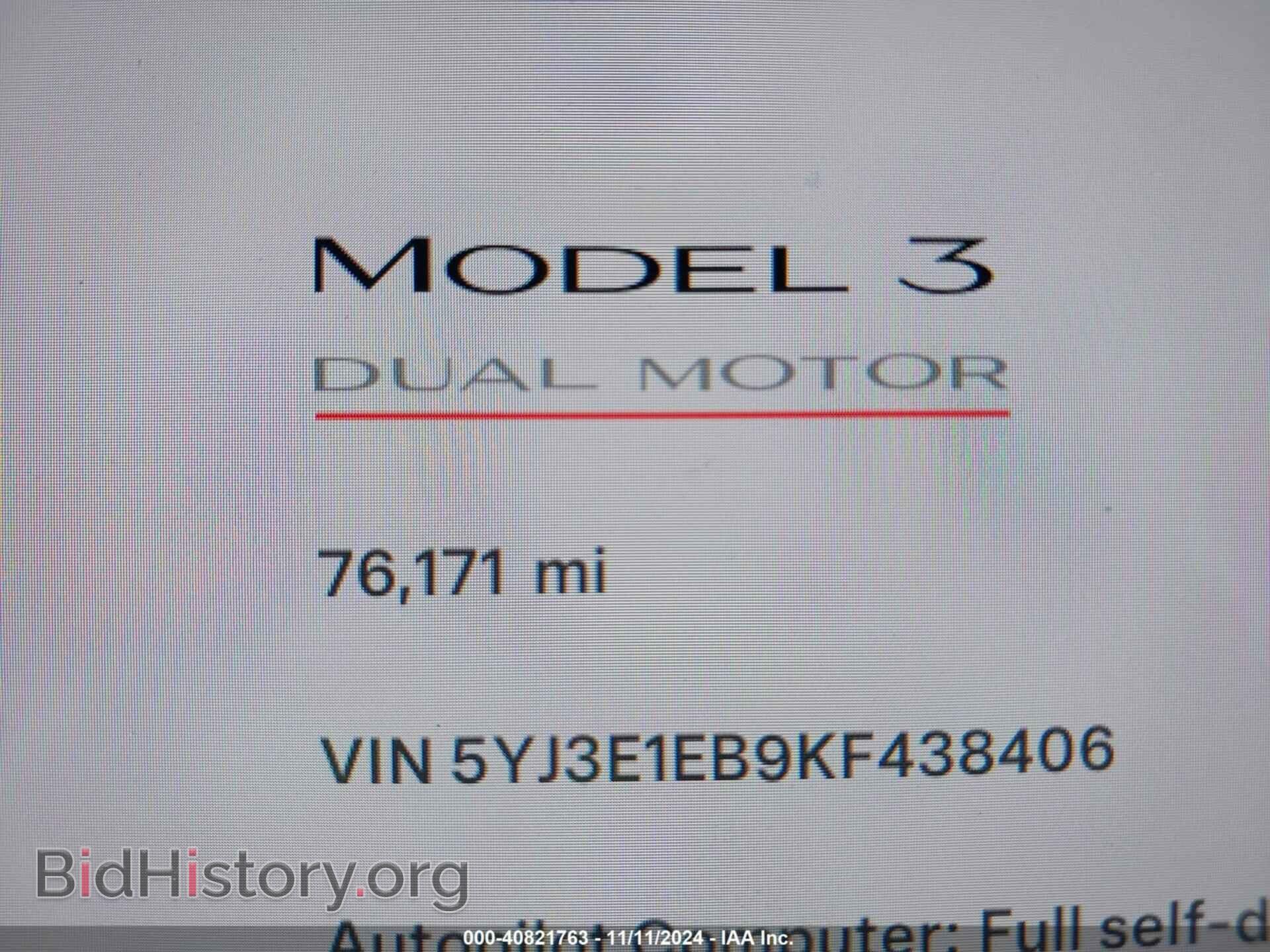 2019 TESLA MODEL 3 - VIN: 5YJ3E1EB9KF438406 - Фото 15