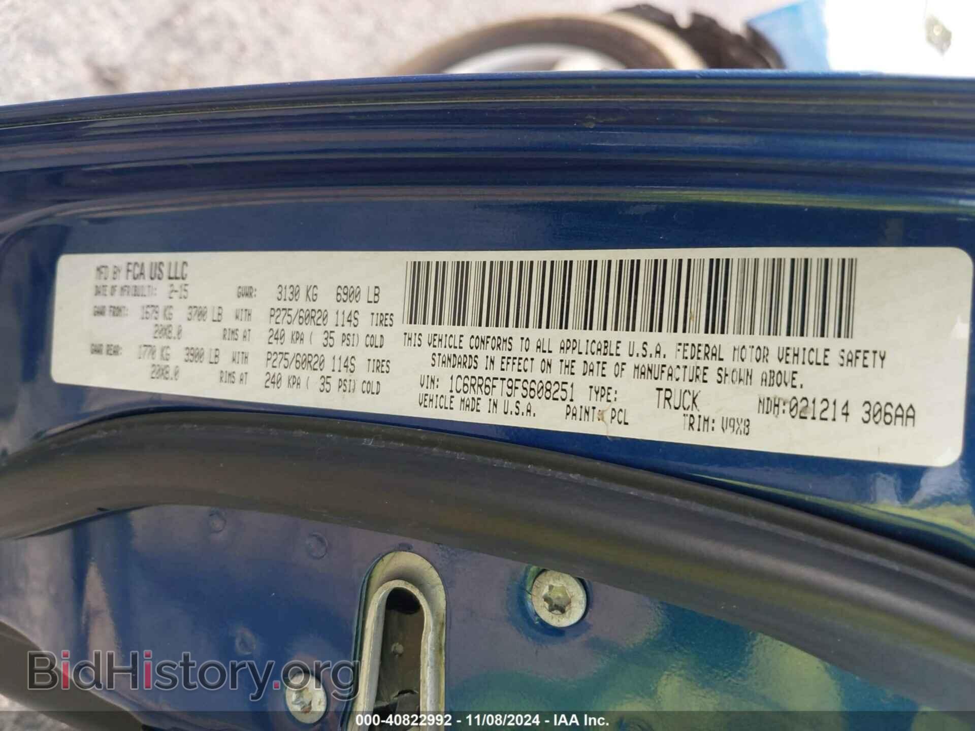 2015 RAM 1500 - VIN: 1C6RR6FT9FS608251 - Фото 9