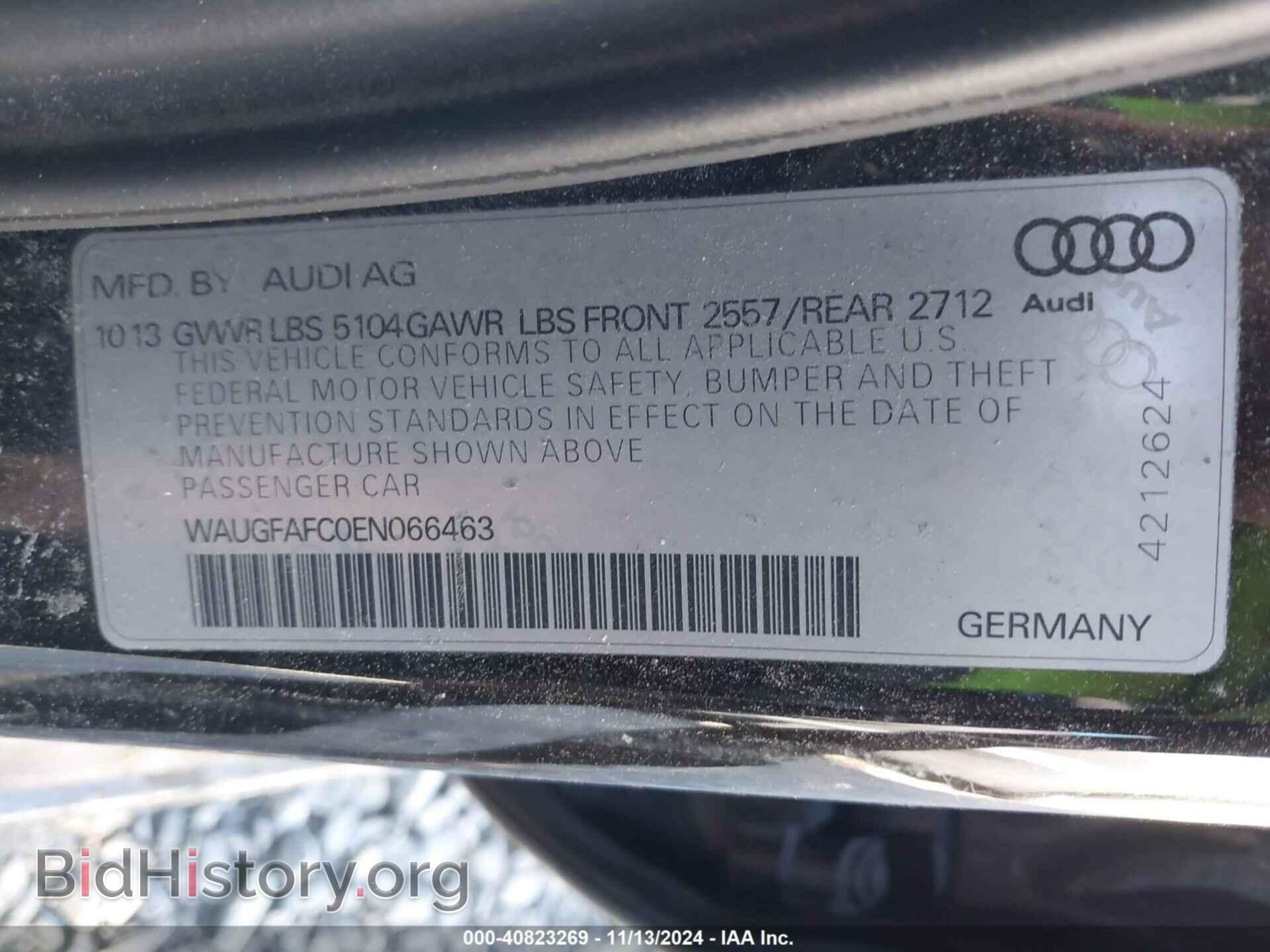 2014 AUDI A6 - VIN: WAUGFAFC0EN066463 - Фото 9
