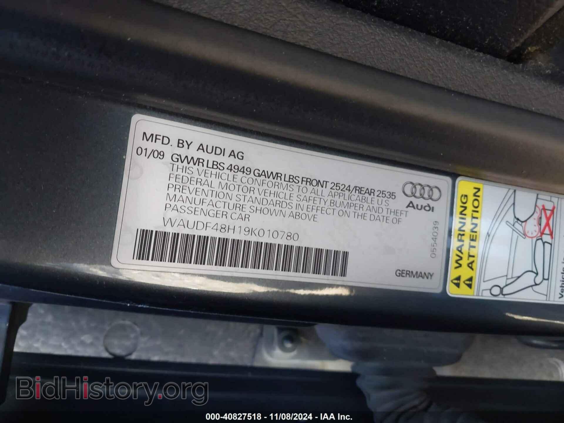 2009 AUDI A4 - VIN: WAUDF48H19K010780 - Photo 9