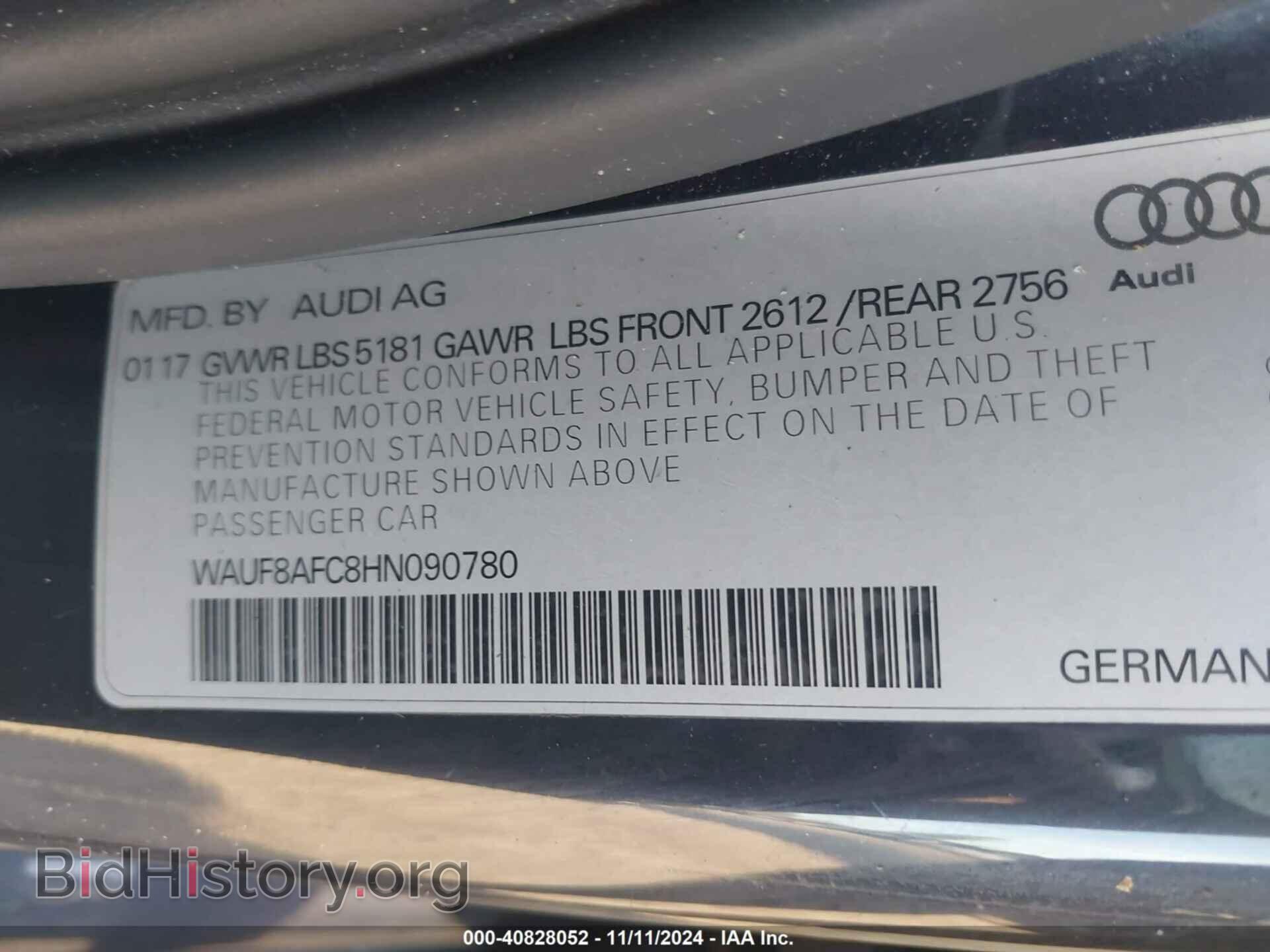 2017 AUDI A6 - VIN: WAUF8AFC8HN090780 - Фото 9