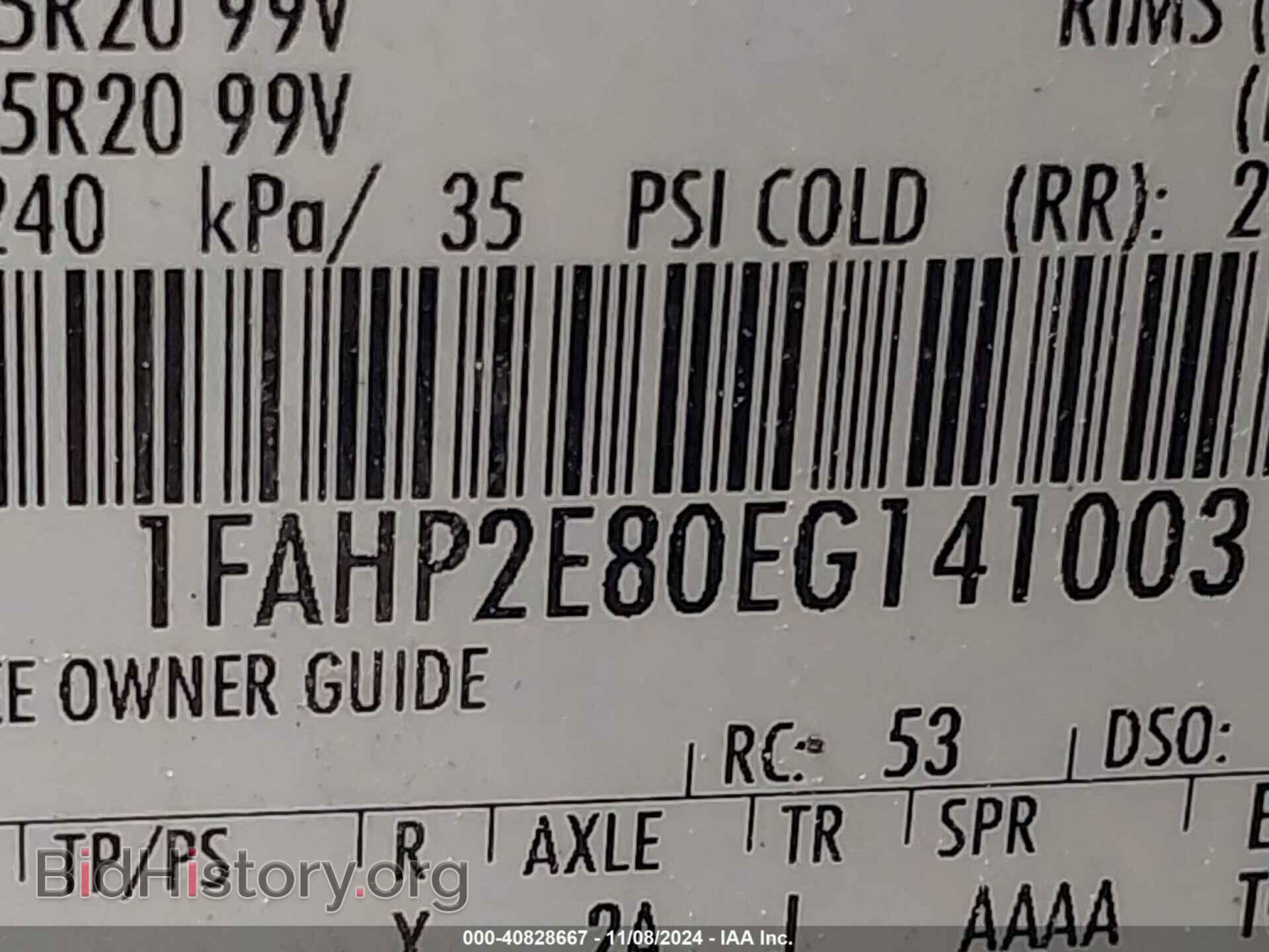 2014 FORD TAURUS - VIN: 1FAHP2E80EG141003 - Фото 9