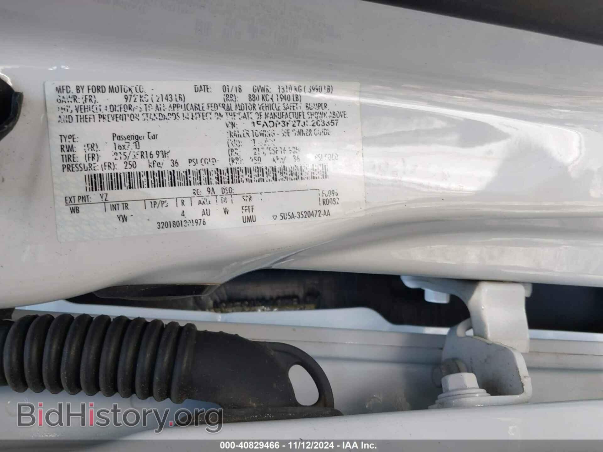 2018 FORD FOCUS - VIN: 1FADP3F27JL263857 - Фото 9