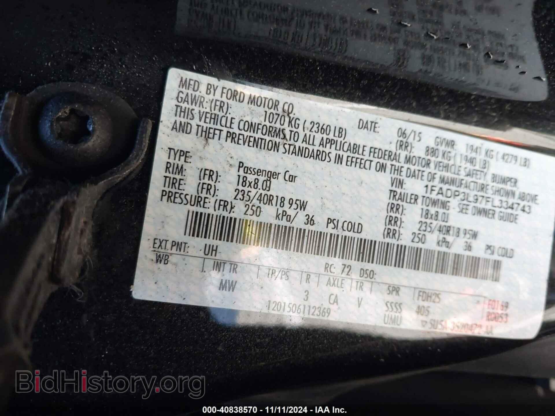 2015 FORD FOCUS ST - VIN: 1FADP3L97FL334743 - Фото 9