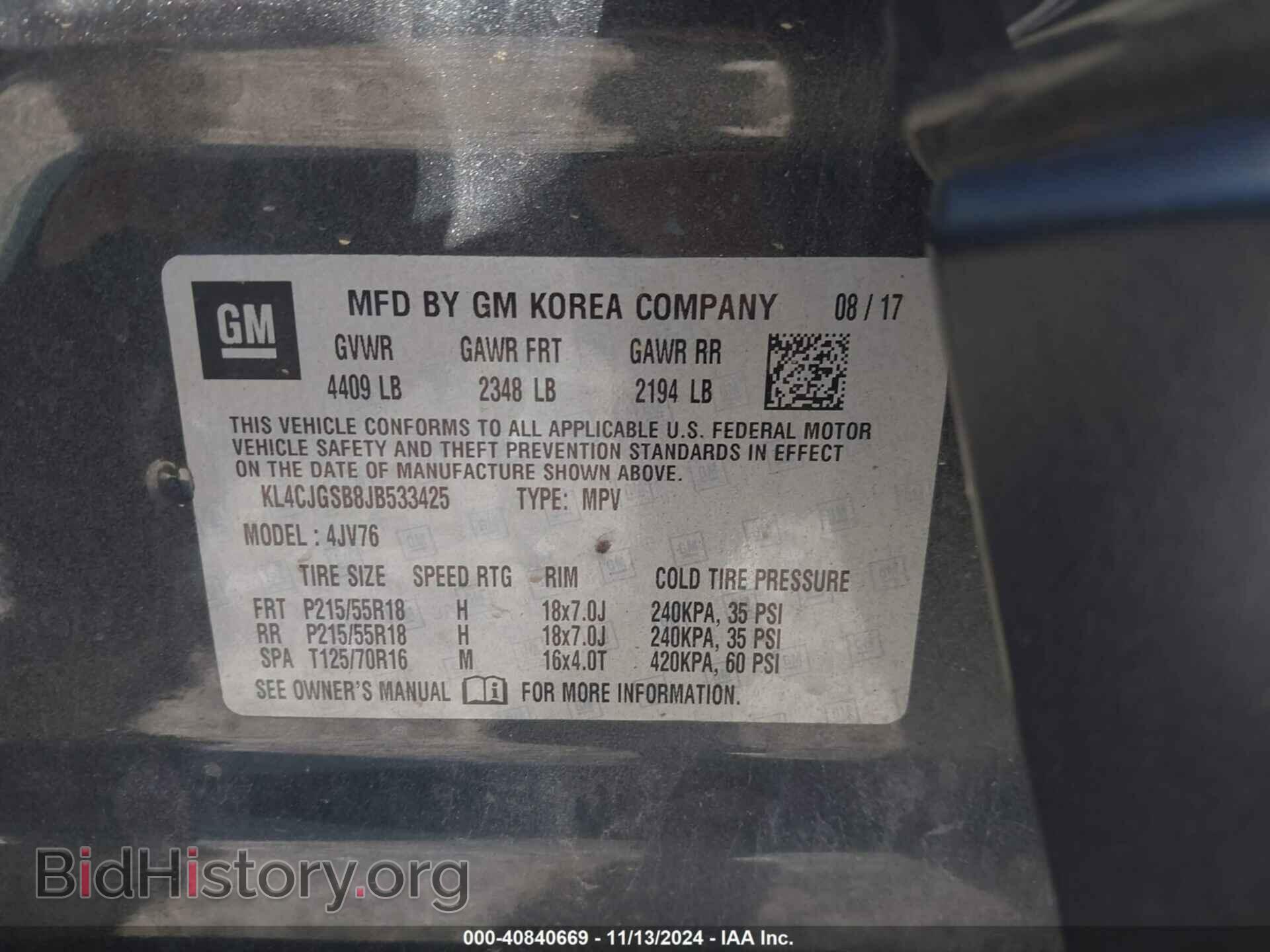 2018 BUICK ENCORE - VIN: KL4CJGSB8JB533425 - Photo 9