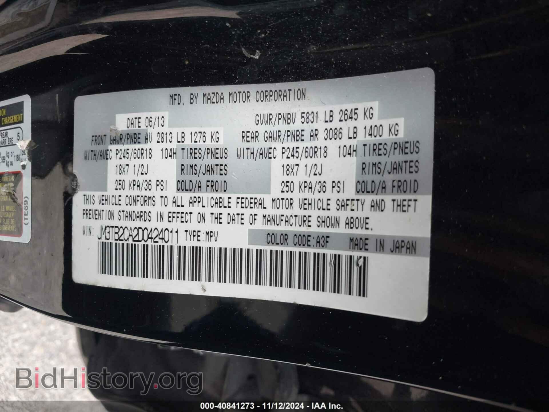2013 MAZDA CX-9 - VIN: JM3TB2CA2D0424011 - Фото 9