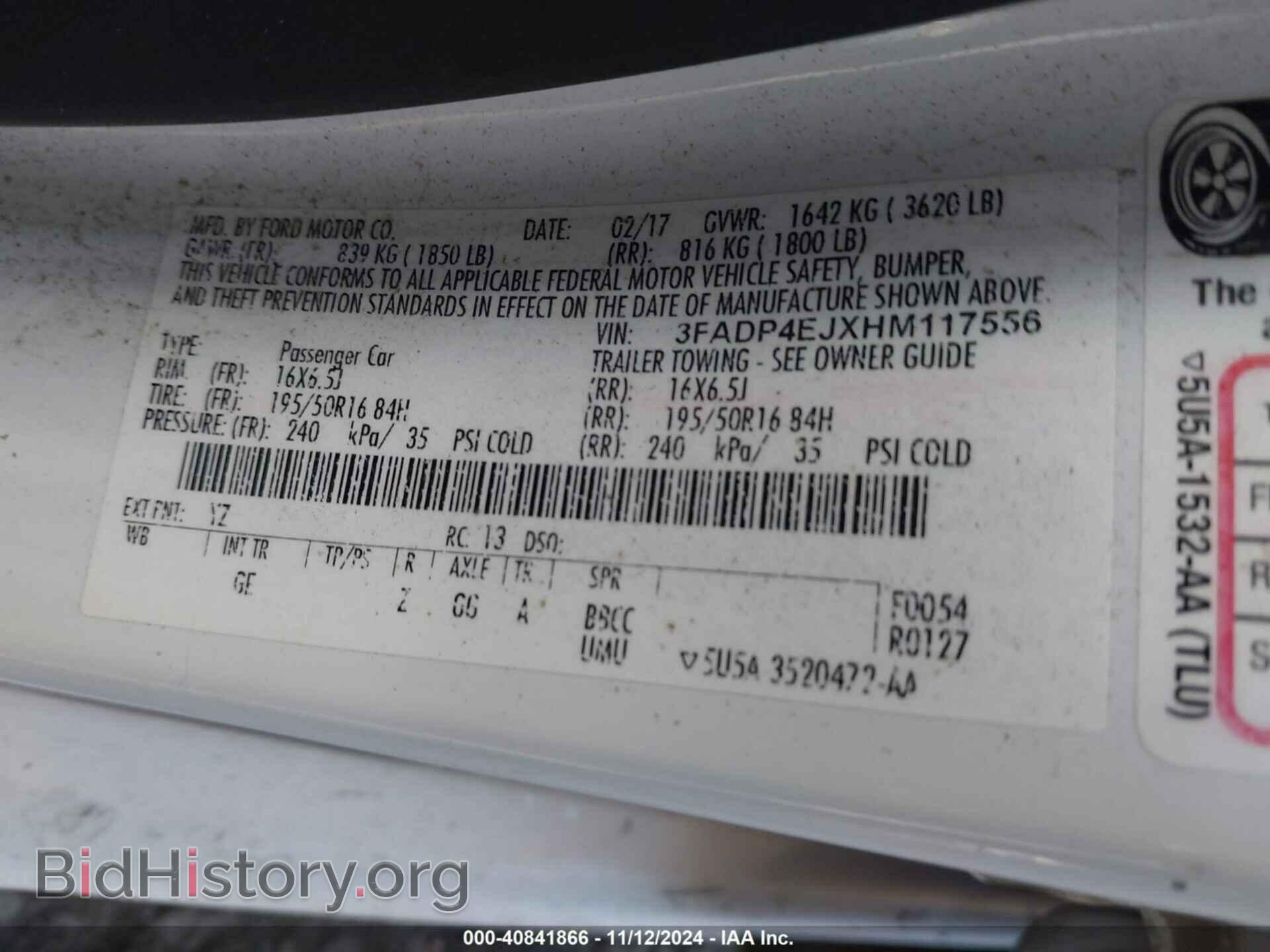 2017 FORD FIESTA - VIN: 3FADP4EJXHM117556 - Фото 9