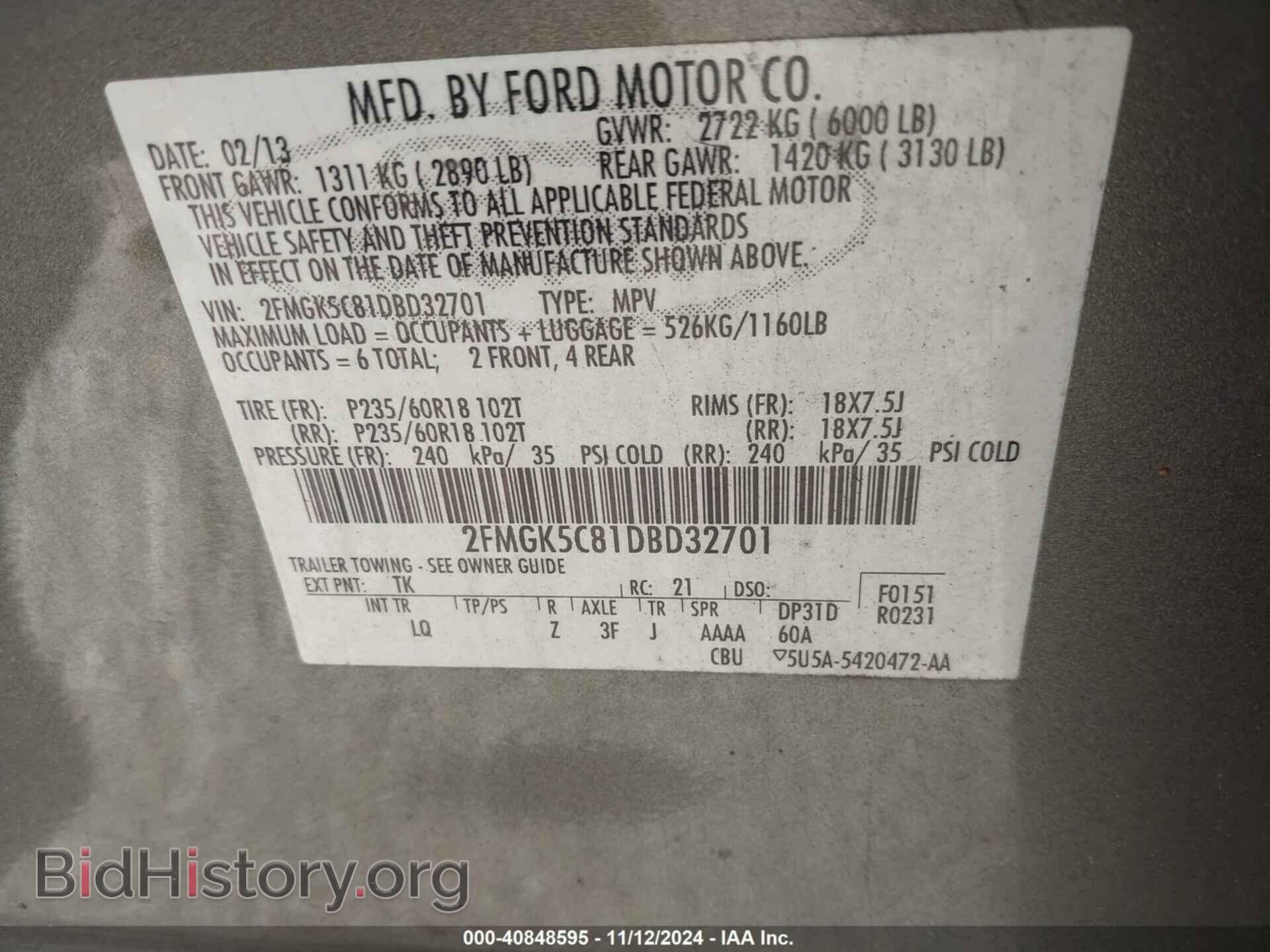 2013 FORD FLEX - VIN: 2FMGK5C81DBD32701 - Photo 9