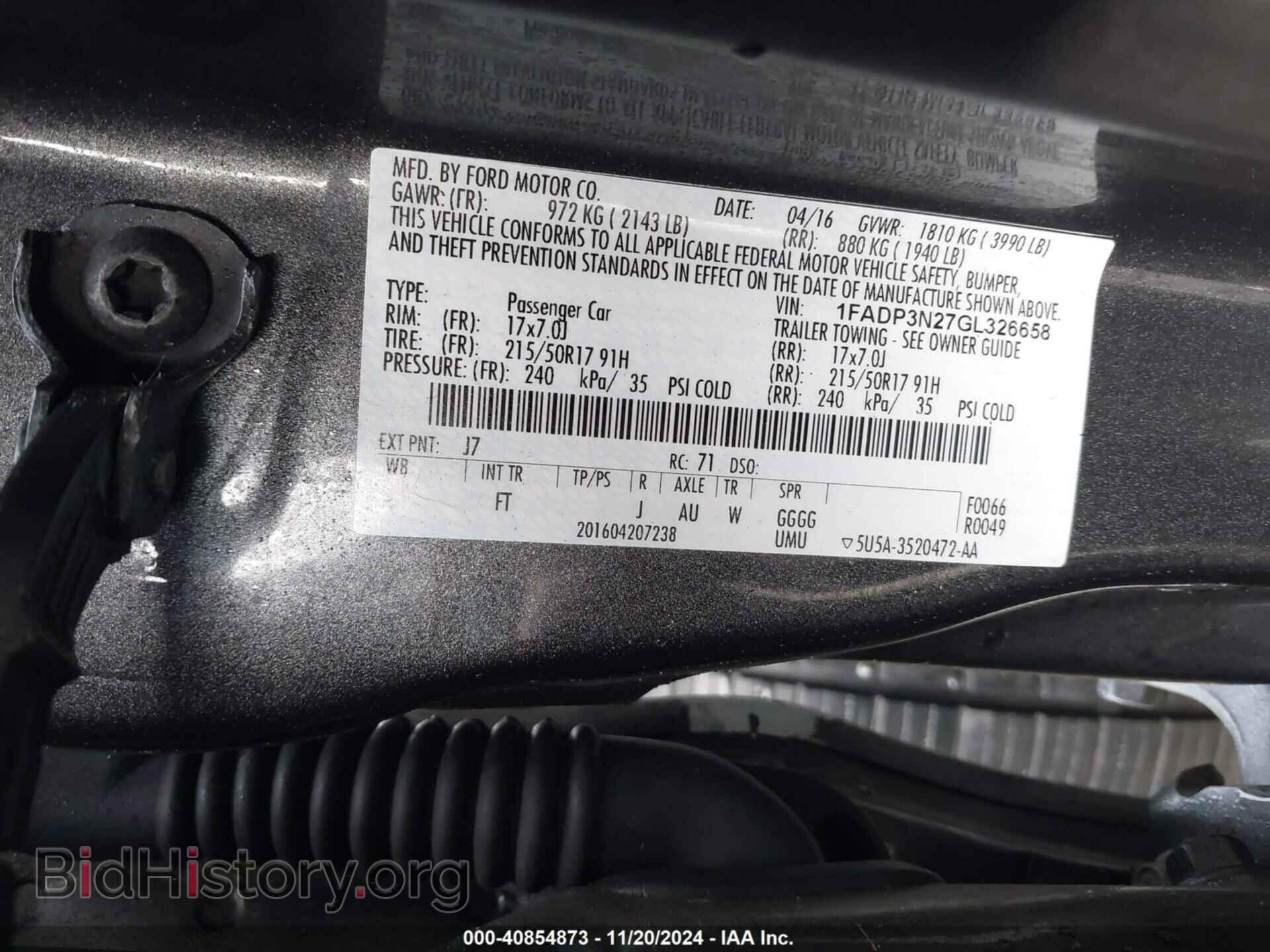 2016 FORD FOCUS - VIN: 1FADP3N27GL326658 - Фото 9