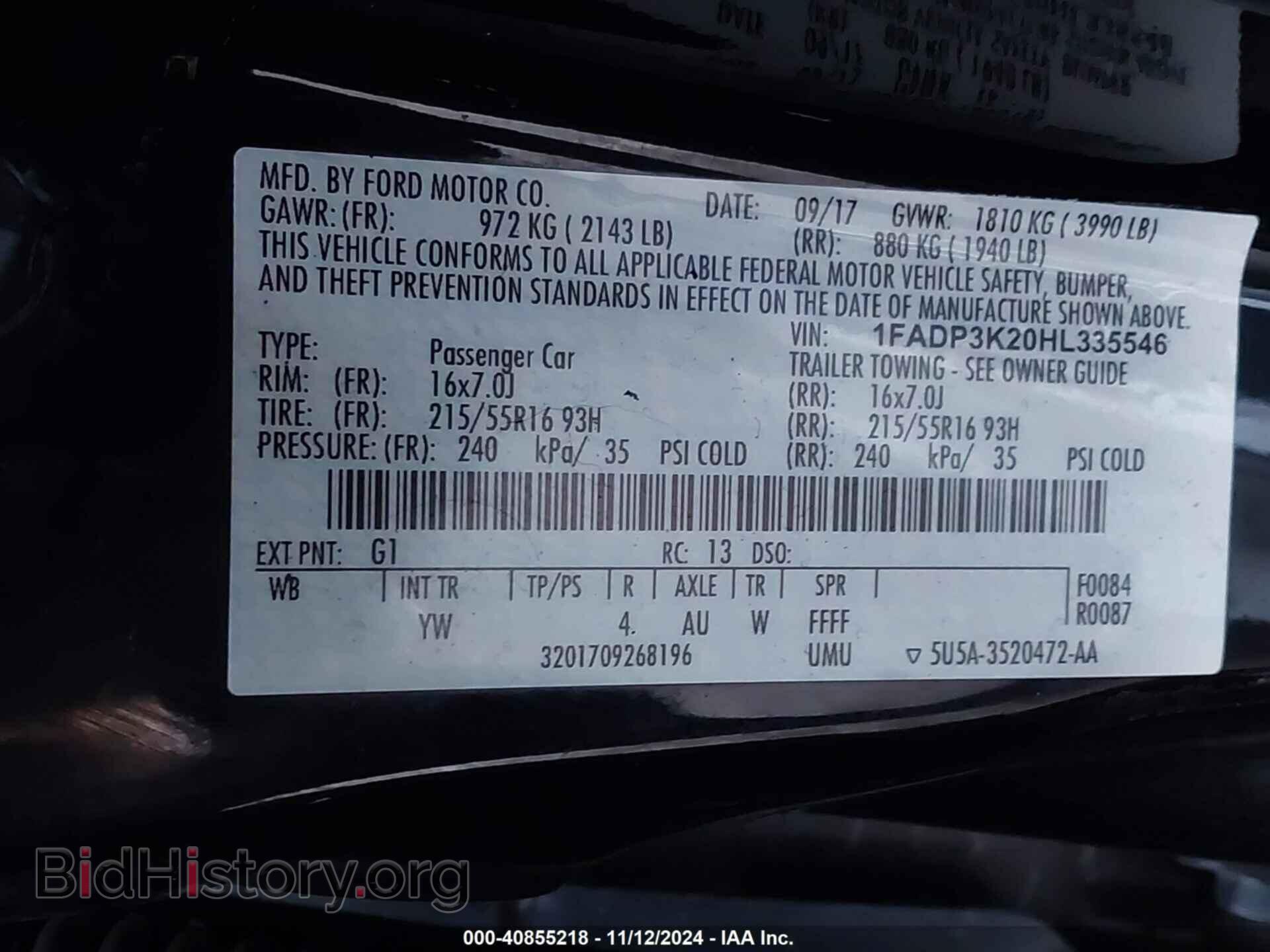 2017 FORD FOCUS - VIN: 1FADP3K20HL335546 - Фото 9