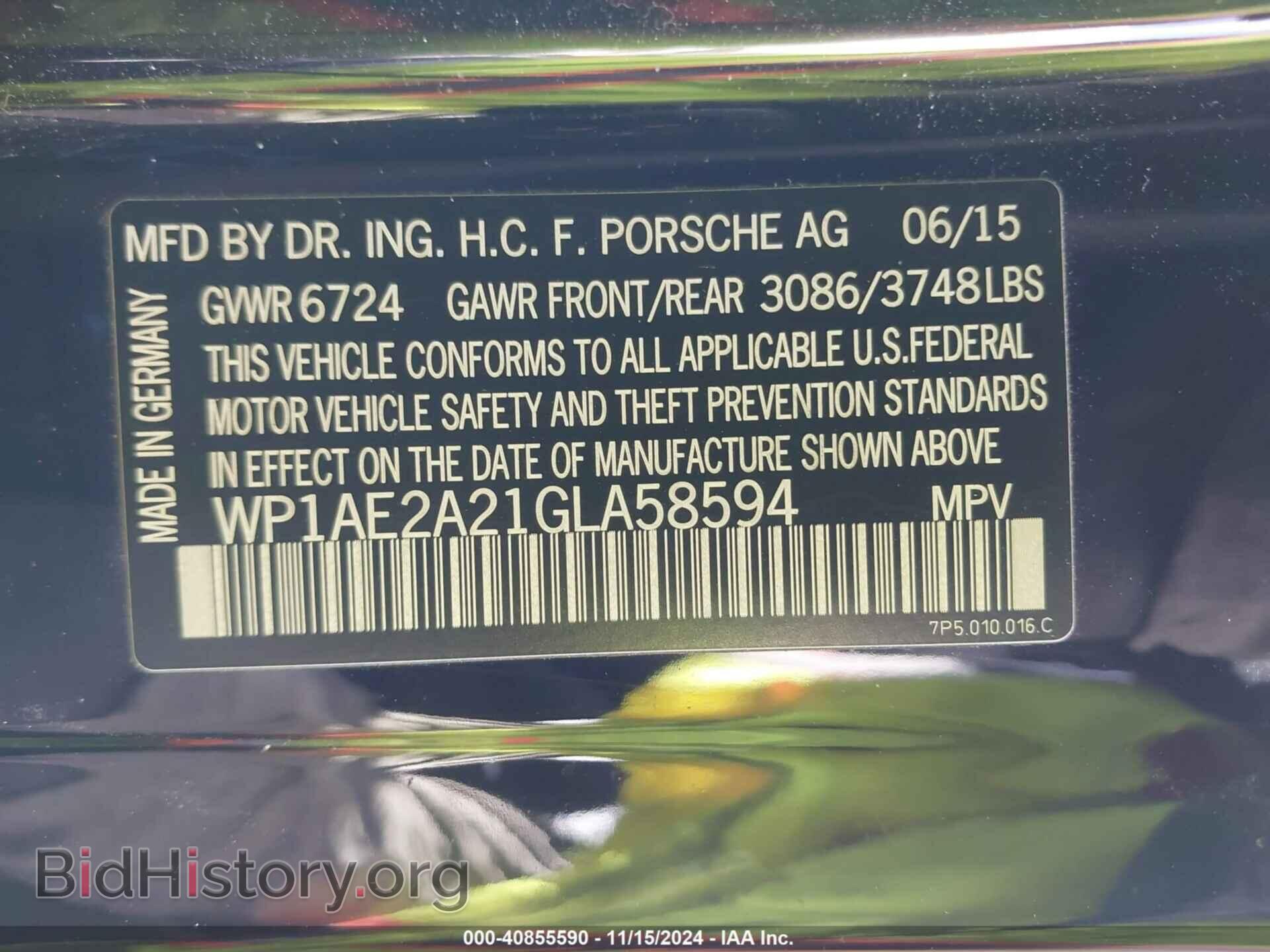 2016 PORSCHE CAYENNE - VIN: WP1AE2A21GLA58594 - Фото 9