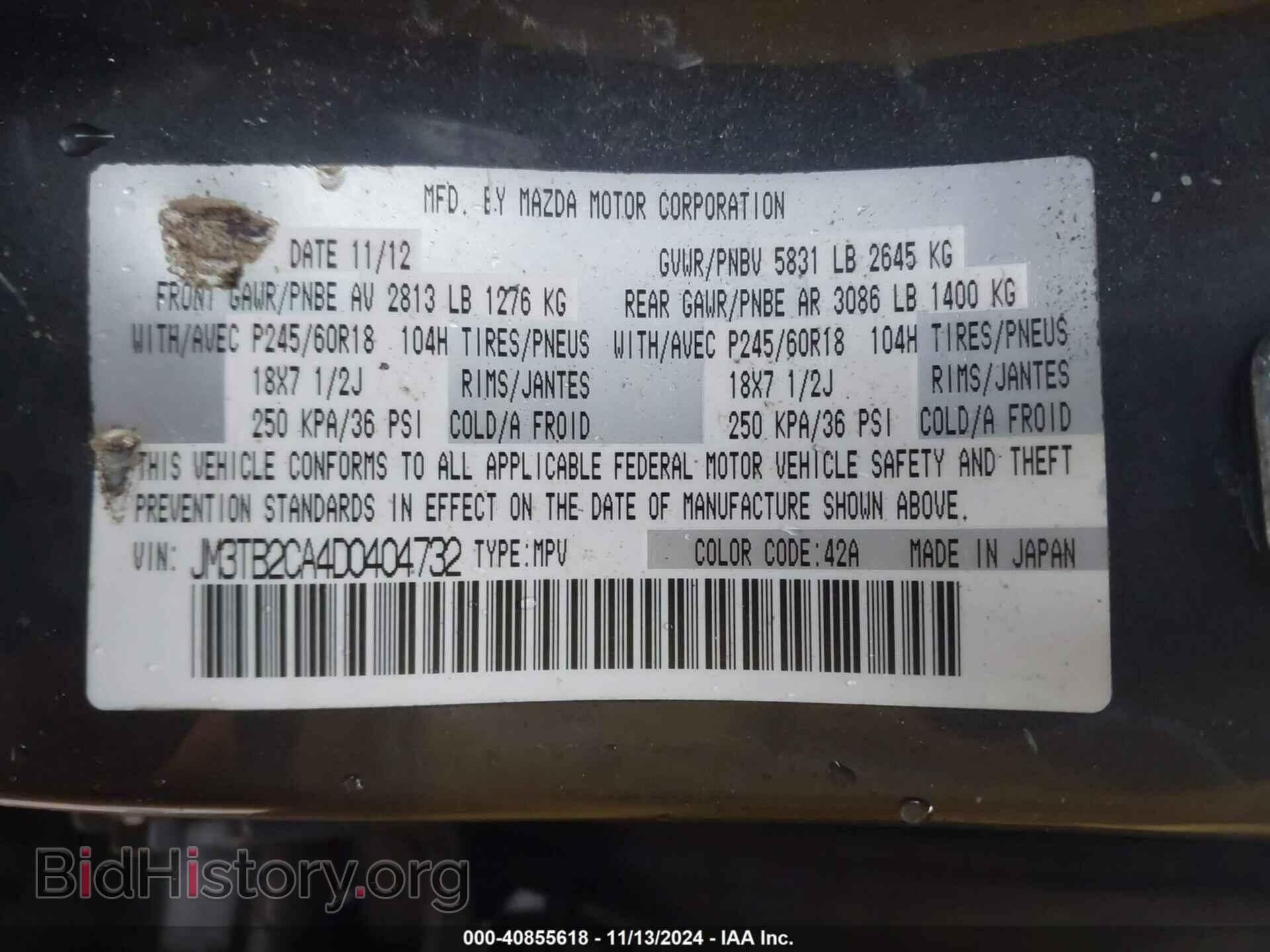 2013 MAZDA CX-9 - VIN: JM3TB2CA4D0404732 - Фото 9