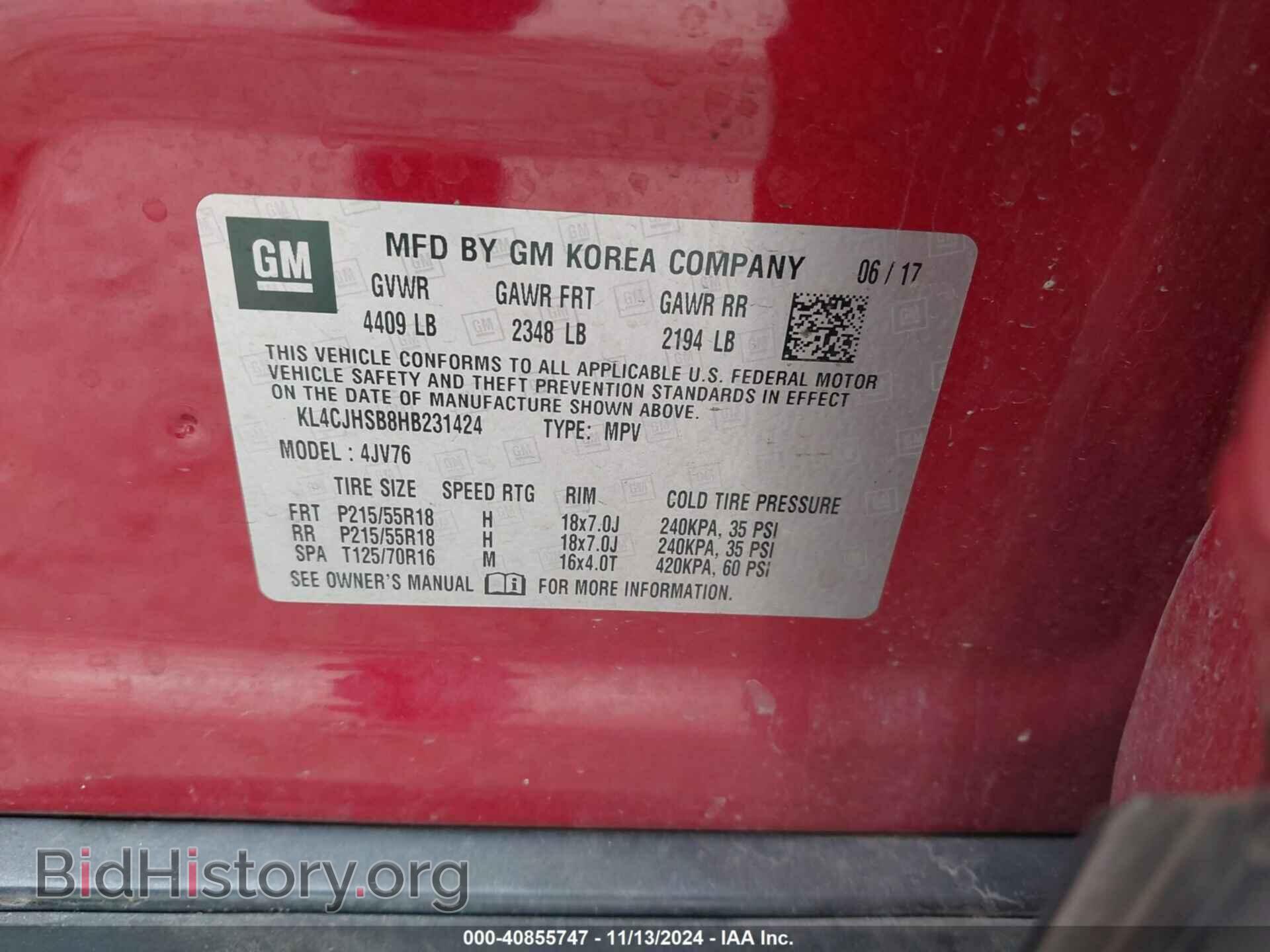 2017 BUICK ENCORE - VIN: KL4CJHSB8HB231424 - Photo 9