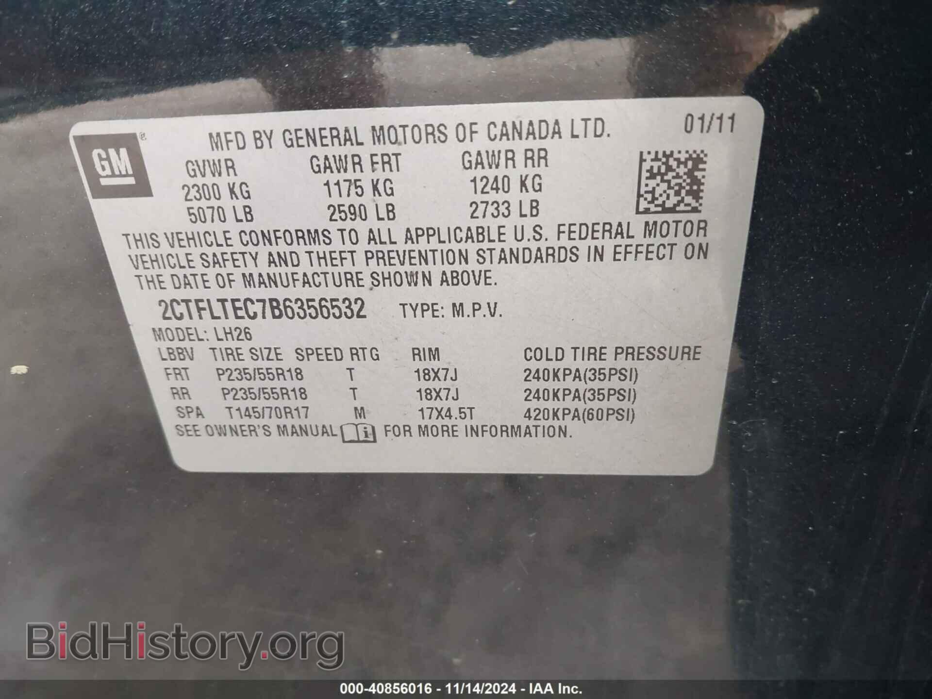 2011 GMC TERRAIN - VIN: 2CTFLTEC7B6356532 - Photo 9