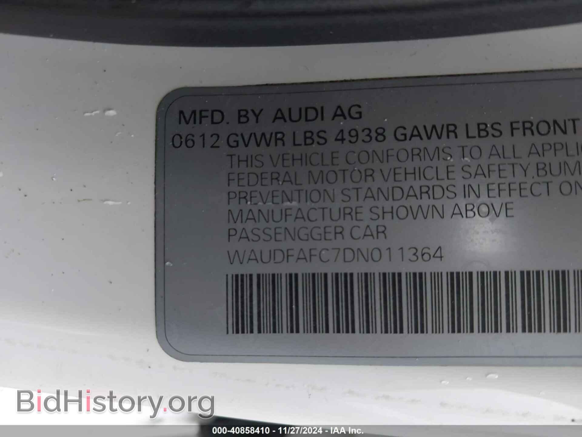 2013 AUDI A6 - VIN: WAUDFAFC7DN011364 - Фото 9