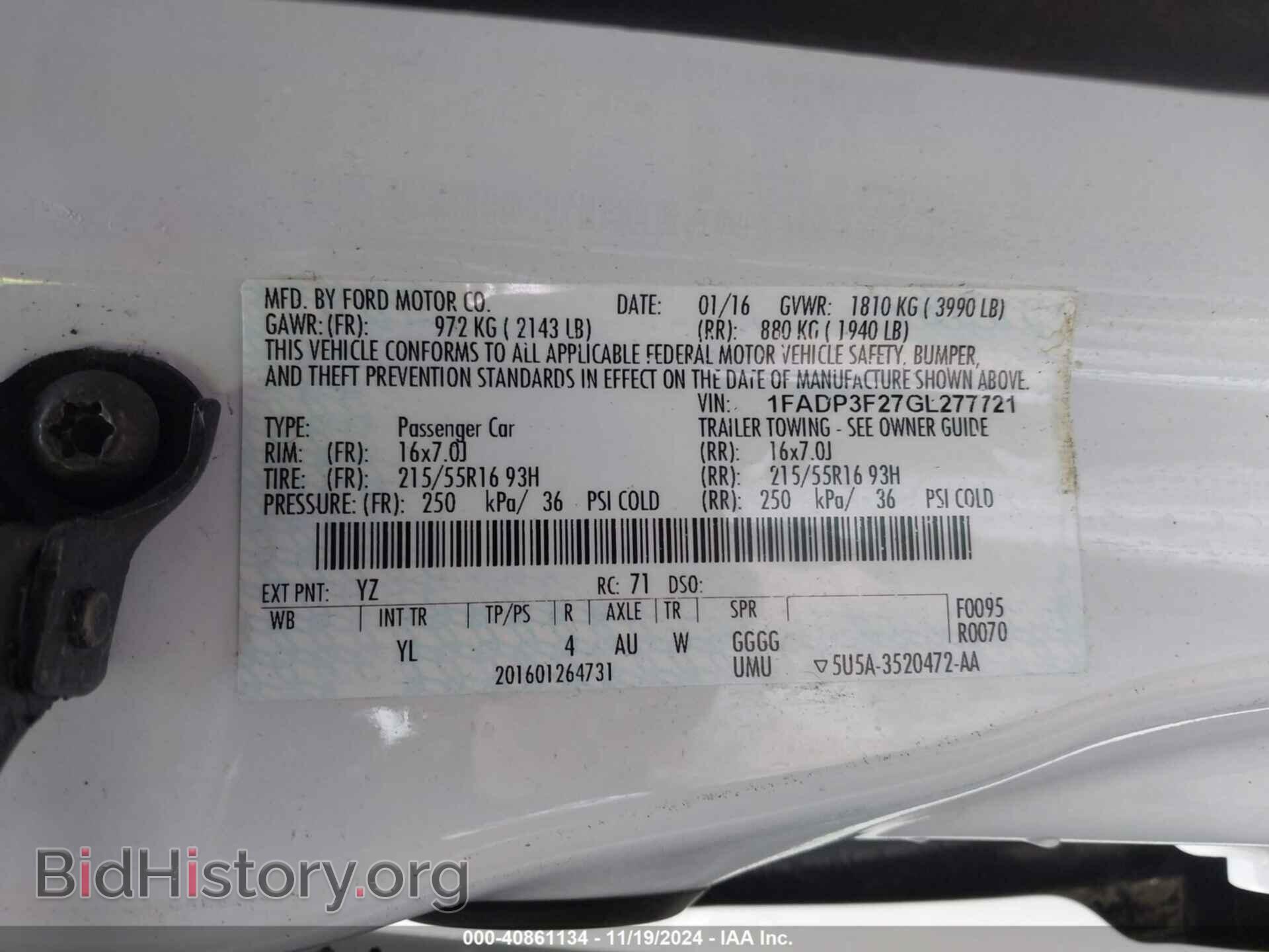 2016 FORD FOCUS - VIN: 1FADP3F27GL277721 - Photo 9