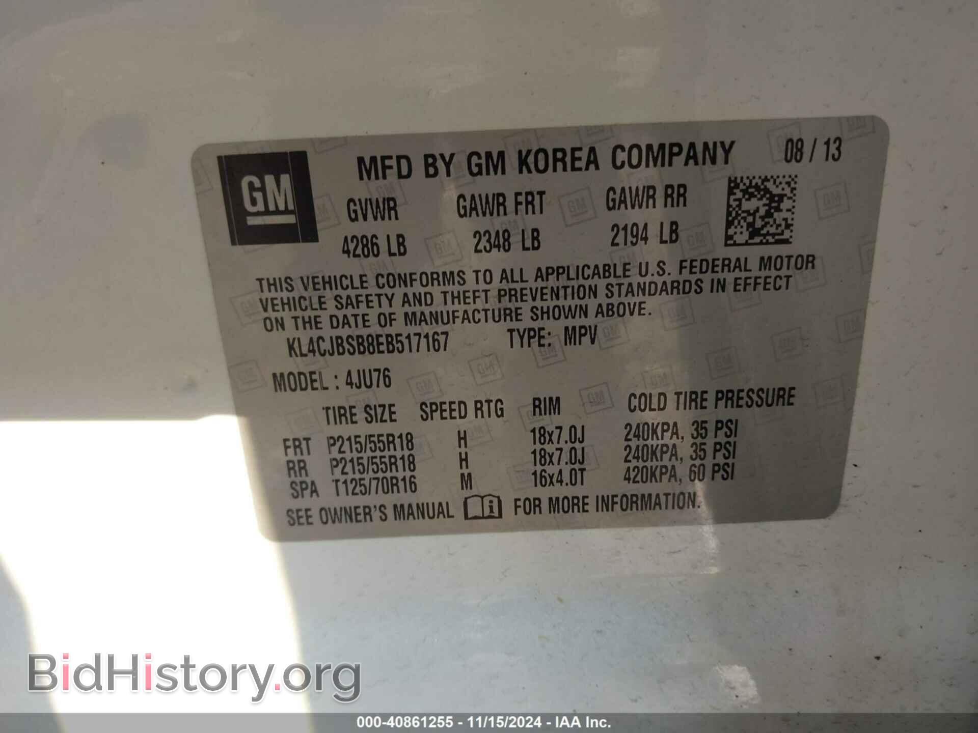 2014 BUICK ENCORE - VIN: KL4CJBSB8EB517167 - Photo 9