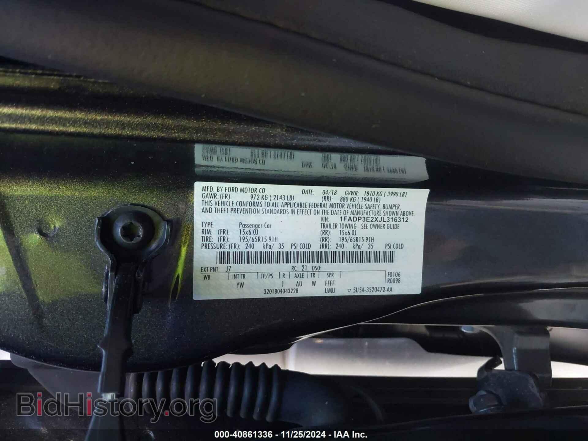 2018 FORD FOCUS - VIN: 1FADP3E2XJL316312 - Фото 9