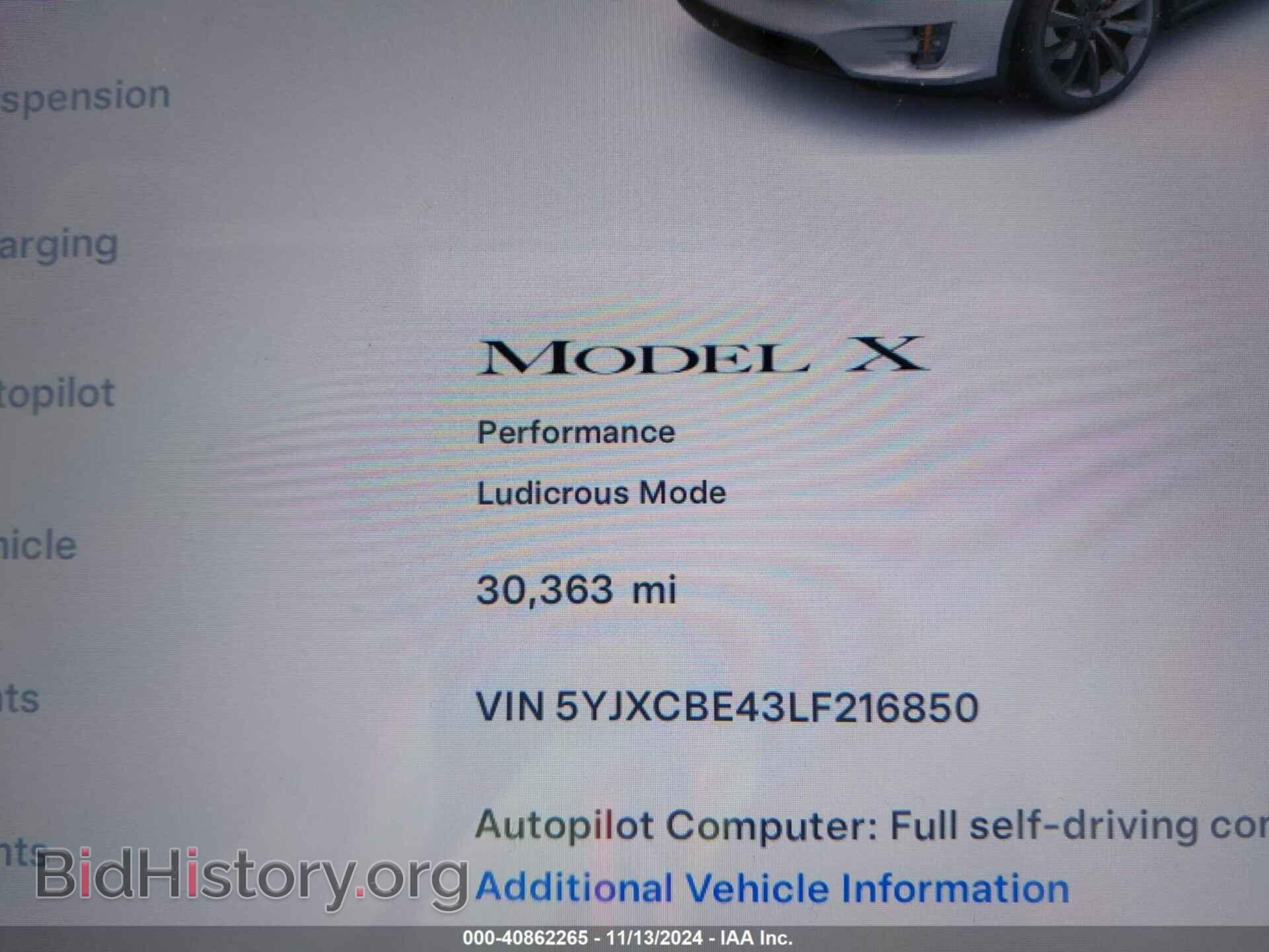 2020 TESLA MODEL X - VIN: 5YJXCBE43LF216850 - Фото 7