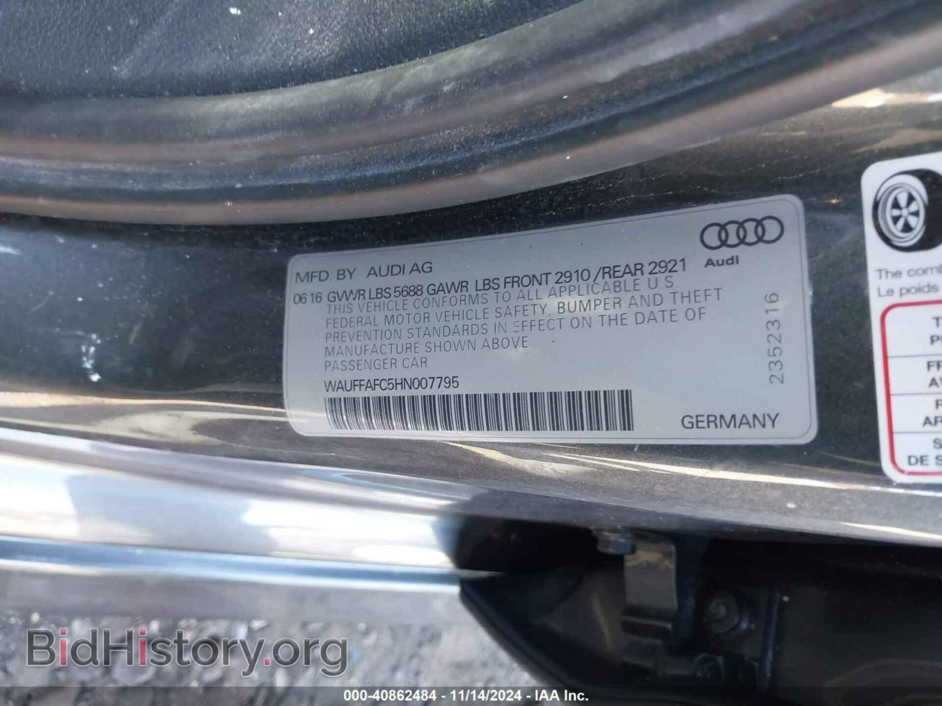 2017 AUDI S6 - VIN: WAUFFAFC5HN007795 - Фото 9