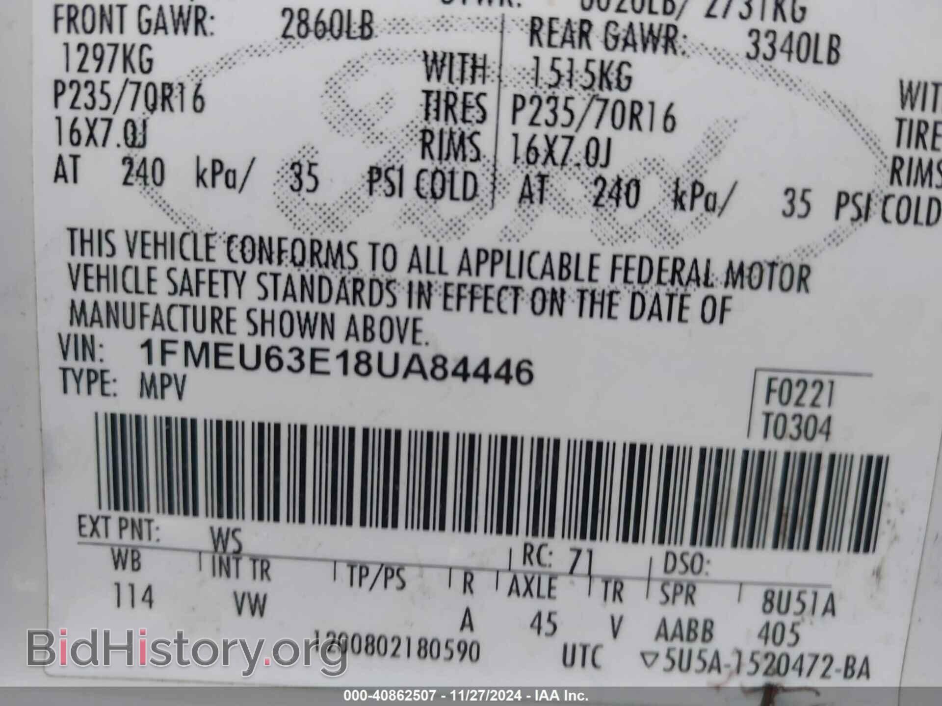 2008 FORD EXPLORER - VIN: 1FMEU63E18UA84446 - Фото 9