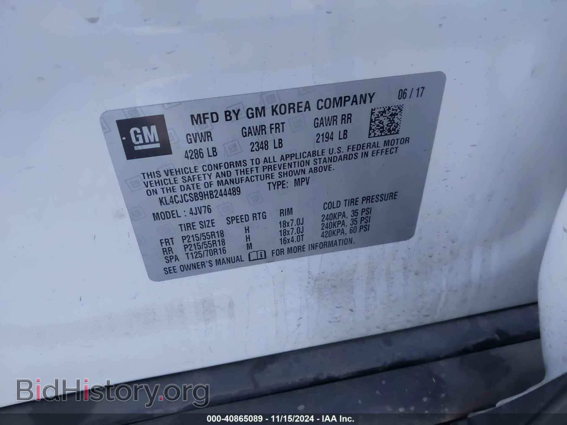 2017 BUICK ENCORE - VIN: KL4CJCSB9HB244489 - Photo 9