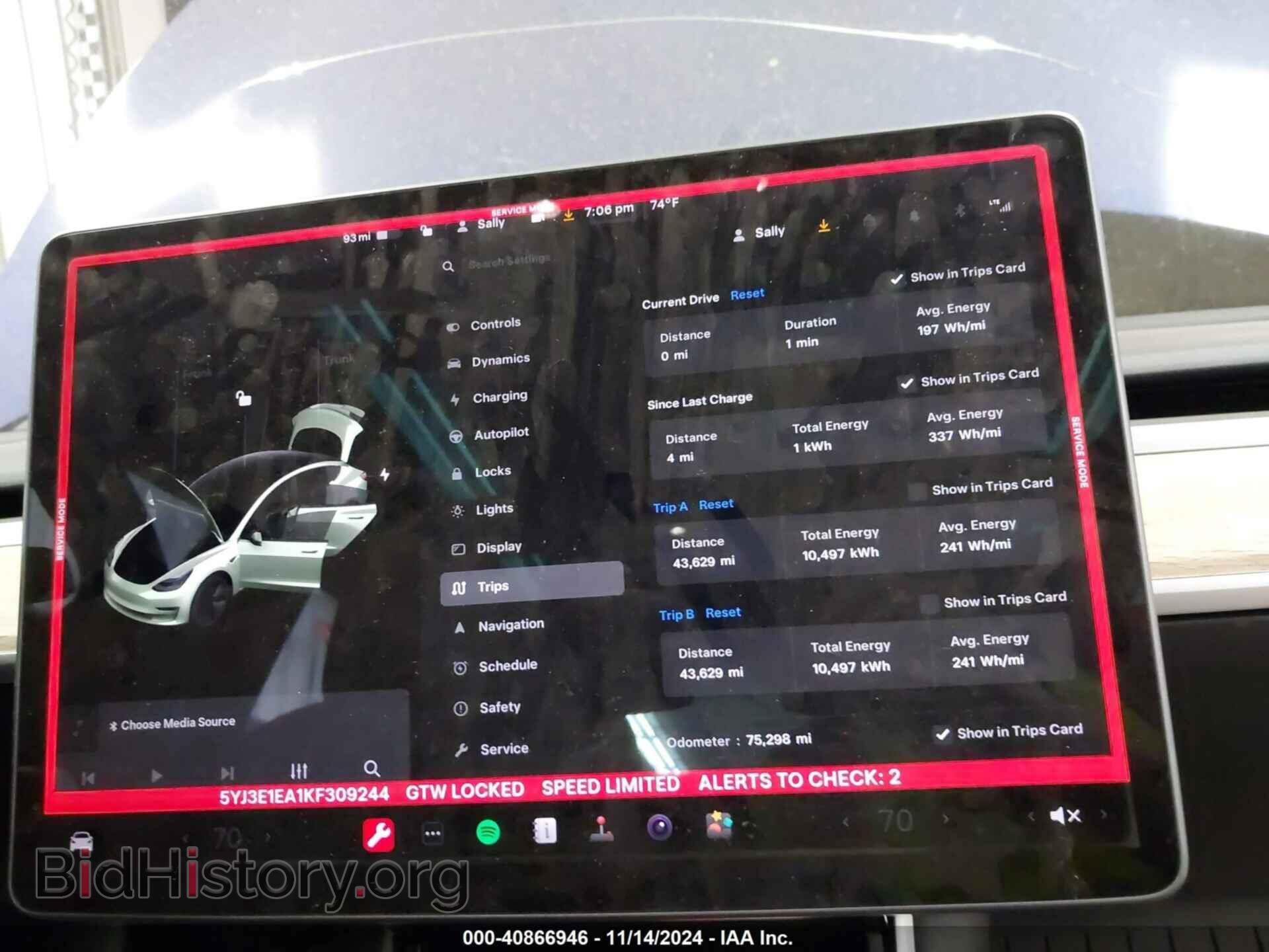 2019 TESLA MODEL 3 - VIN: 5YJ3E1EA1KF309244 - Фото 7