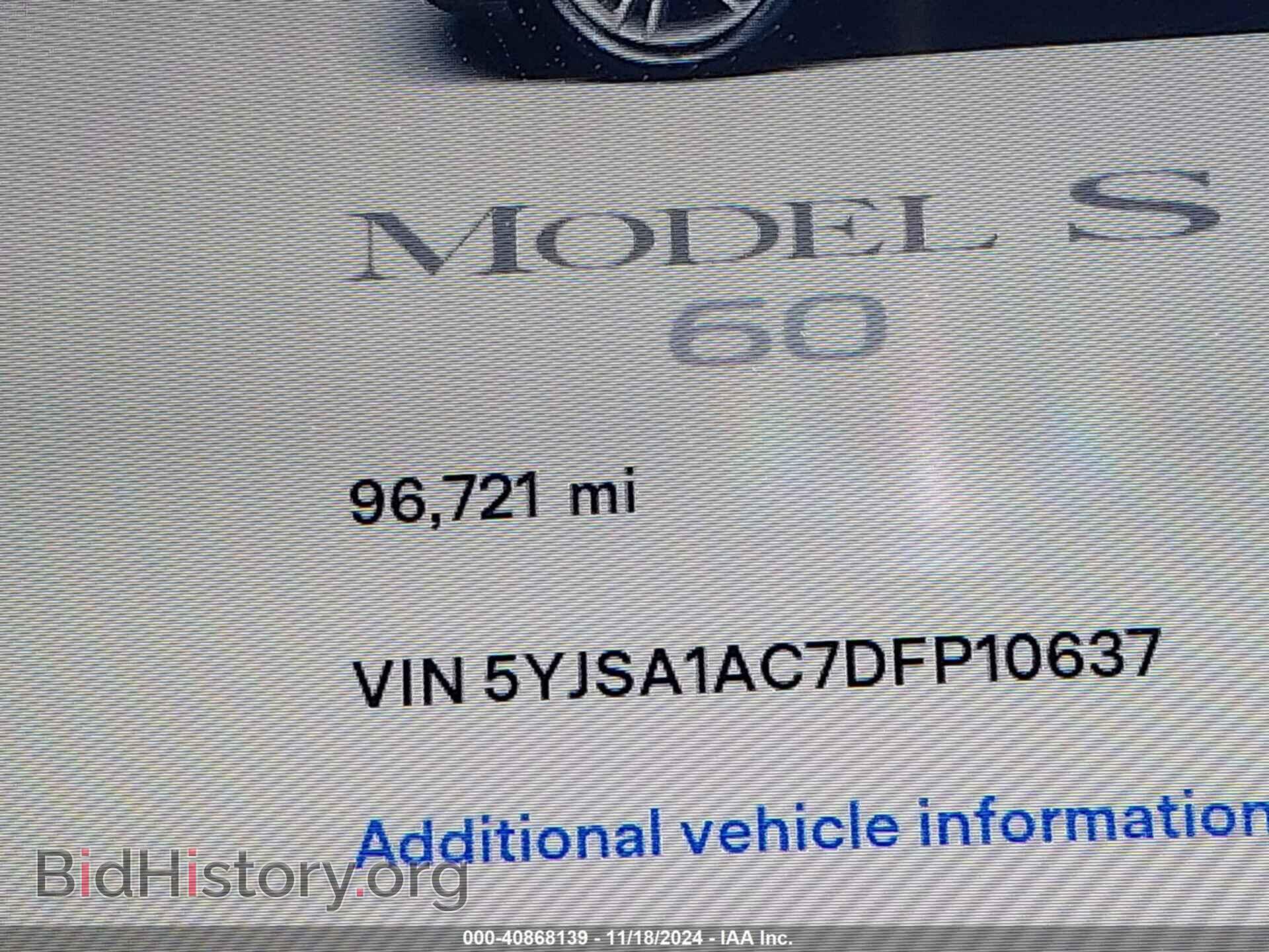2013 TESLA MODEL S - VIN: 5YJSA1AC7DFP10637 - Photo 15